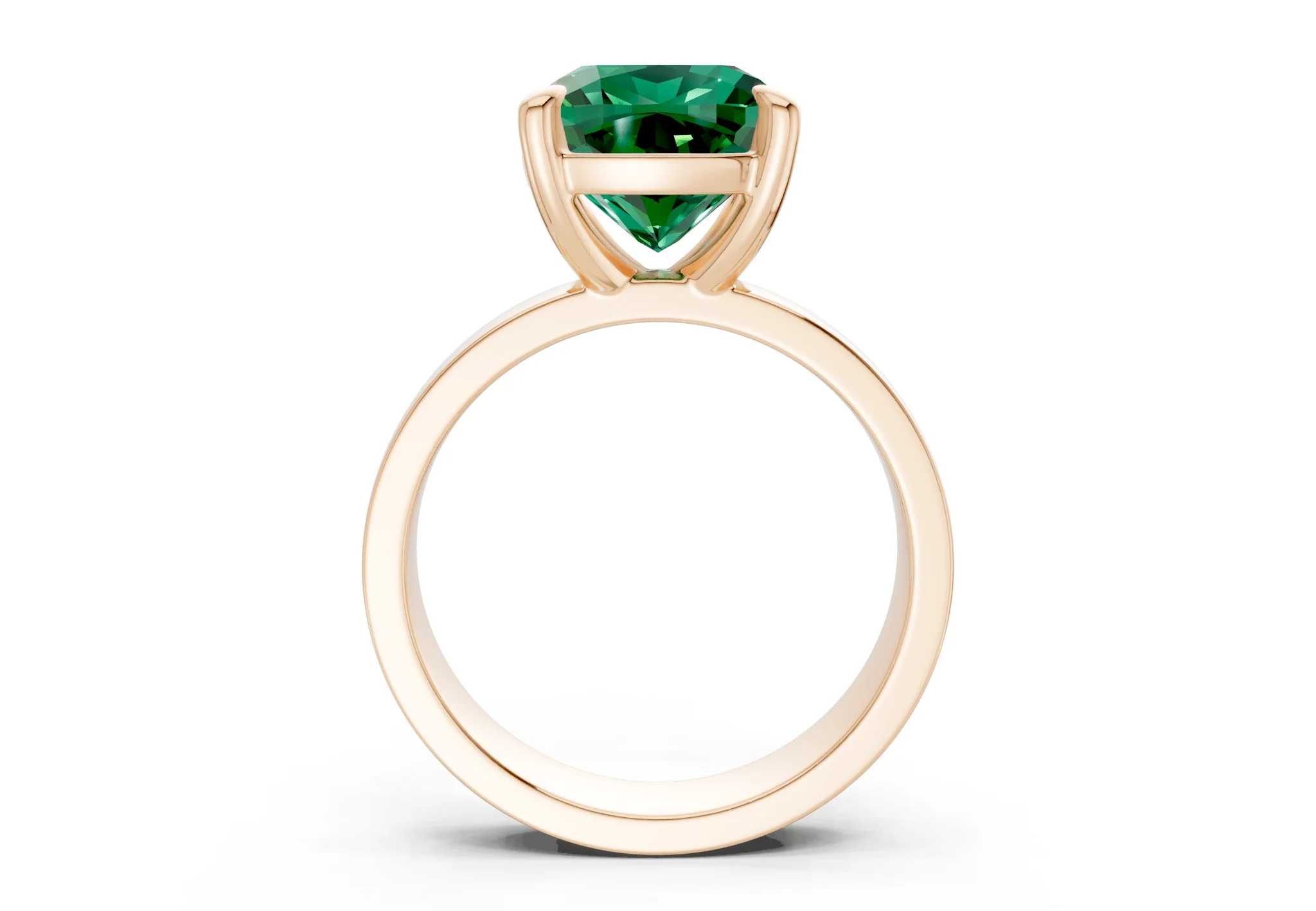 Cascade Emerald Gemstone Solitaire Cushion Squareuare Cut 4mm Engagement Ring - Image 5