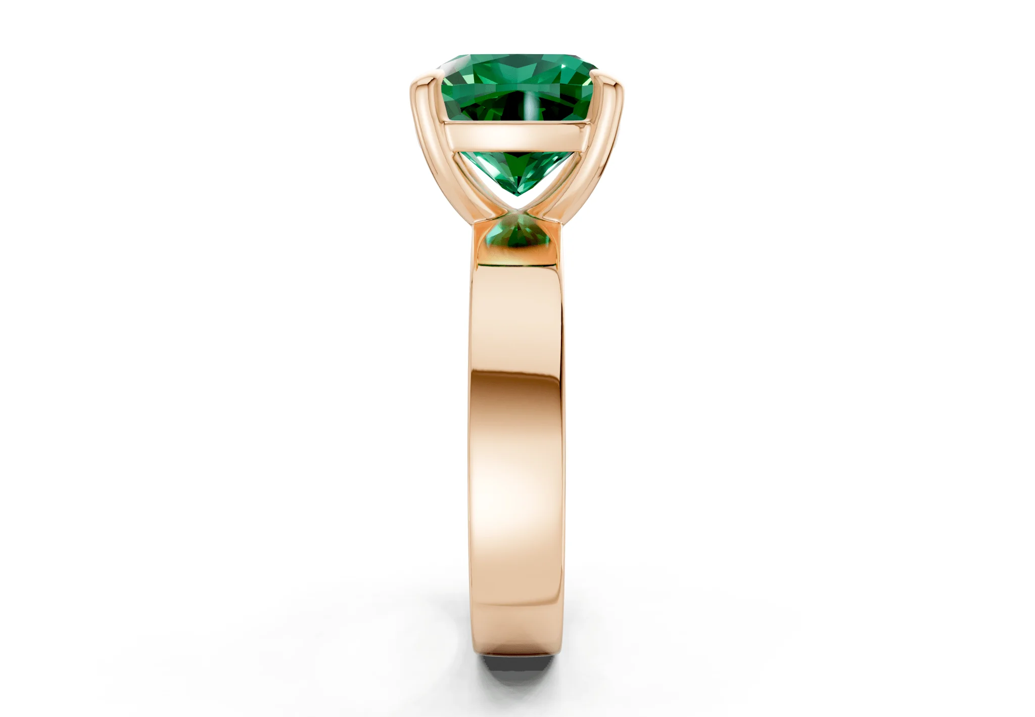 Cascade Emerald Gemstone Solitaire Cushion Squareuare Cut 4mm Engagement Ring - Image 6