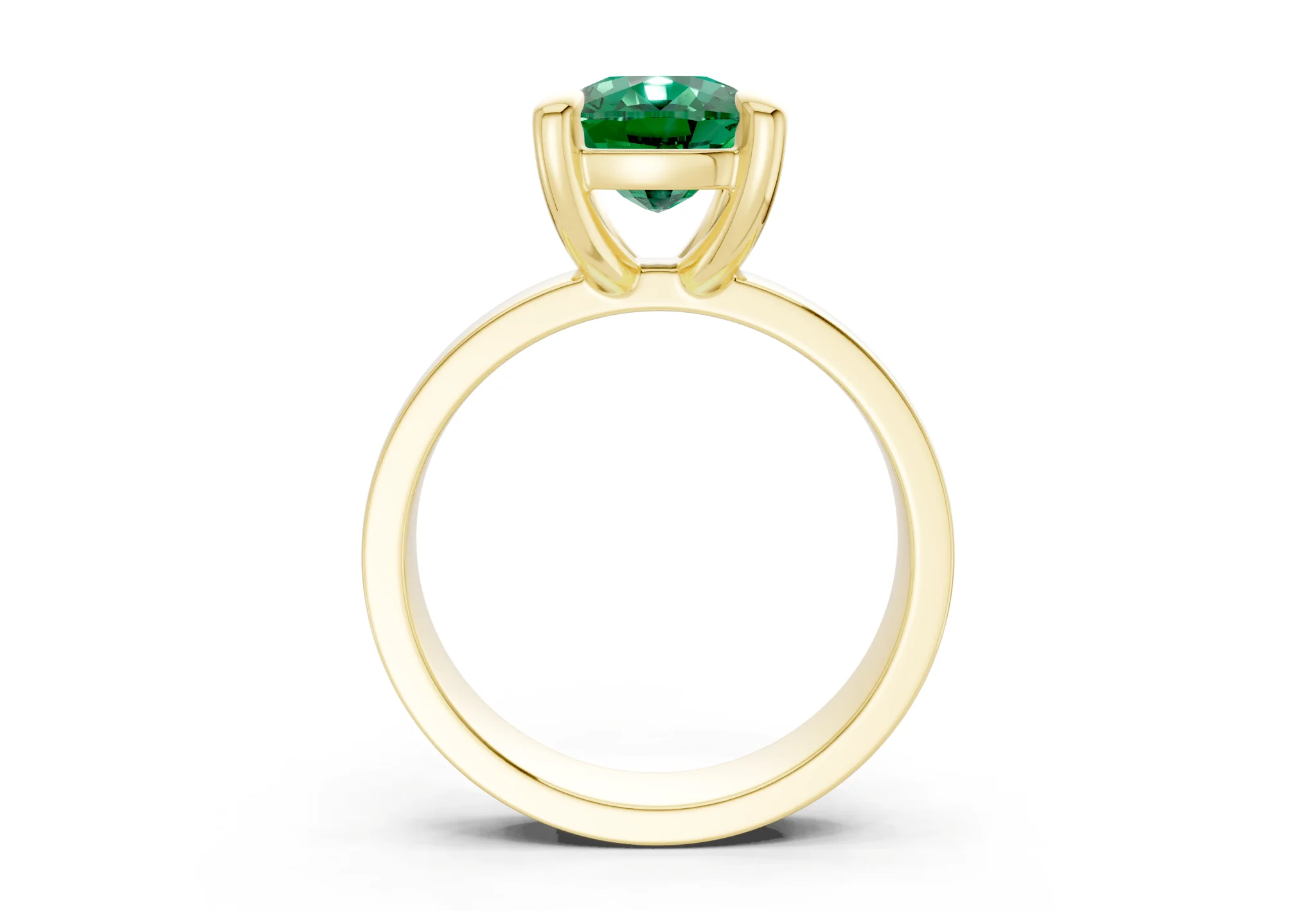 Cascade Emerald Gemstone Solitaire Elongated Cushion Cut 4mm Engagement Ring - Image 2