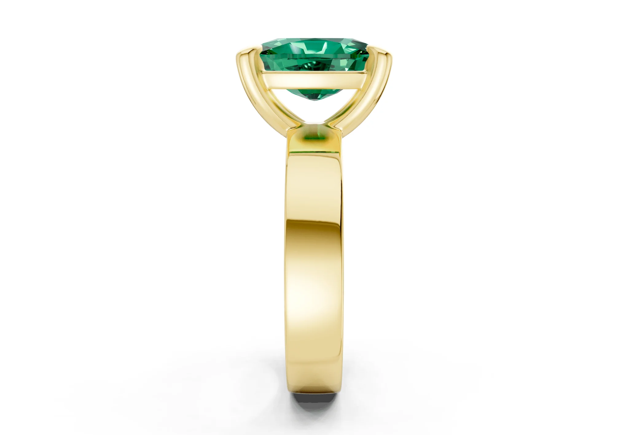 Cascade Emerald Gemstone Solitaire Elongated Cushion Cut 4mm Engagement Ring - Image 3