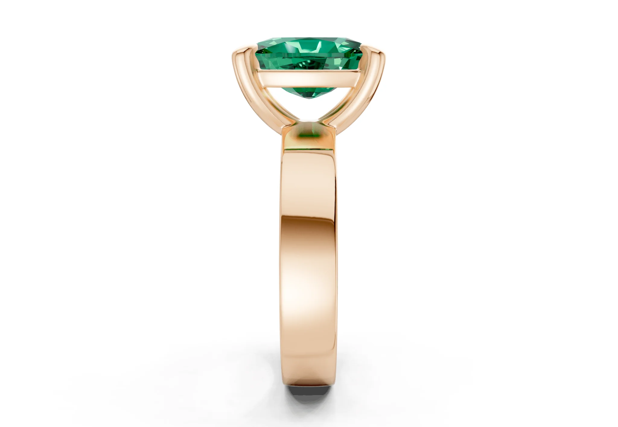 Cascade Emerald Gemstone Solitaire Elongated Cushion Cut 4mm Engagement Ring - Image 6