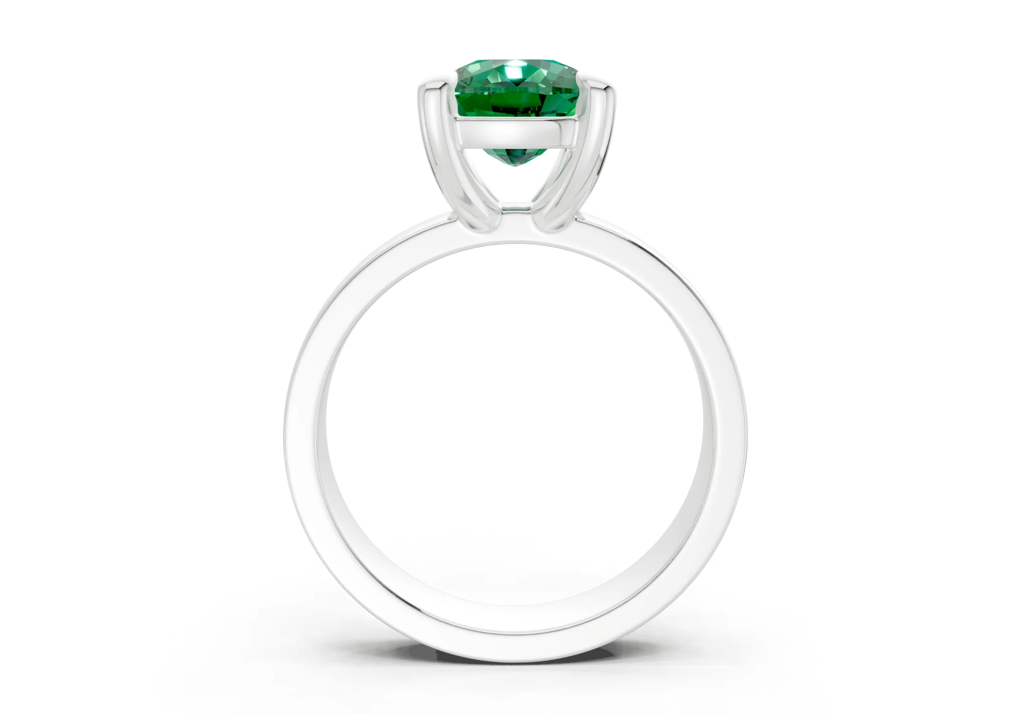 Cascade Emerald Gemstone Solitaire Elongated Cushion Cut 4mm Engagement Ring - Image 8