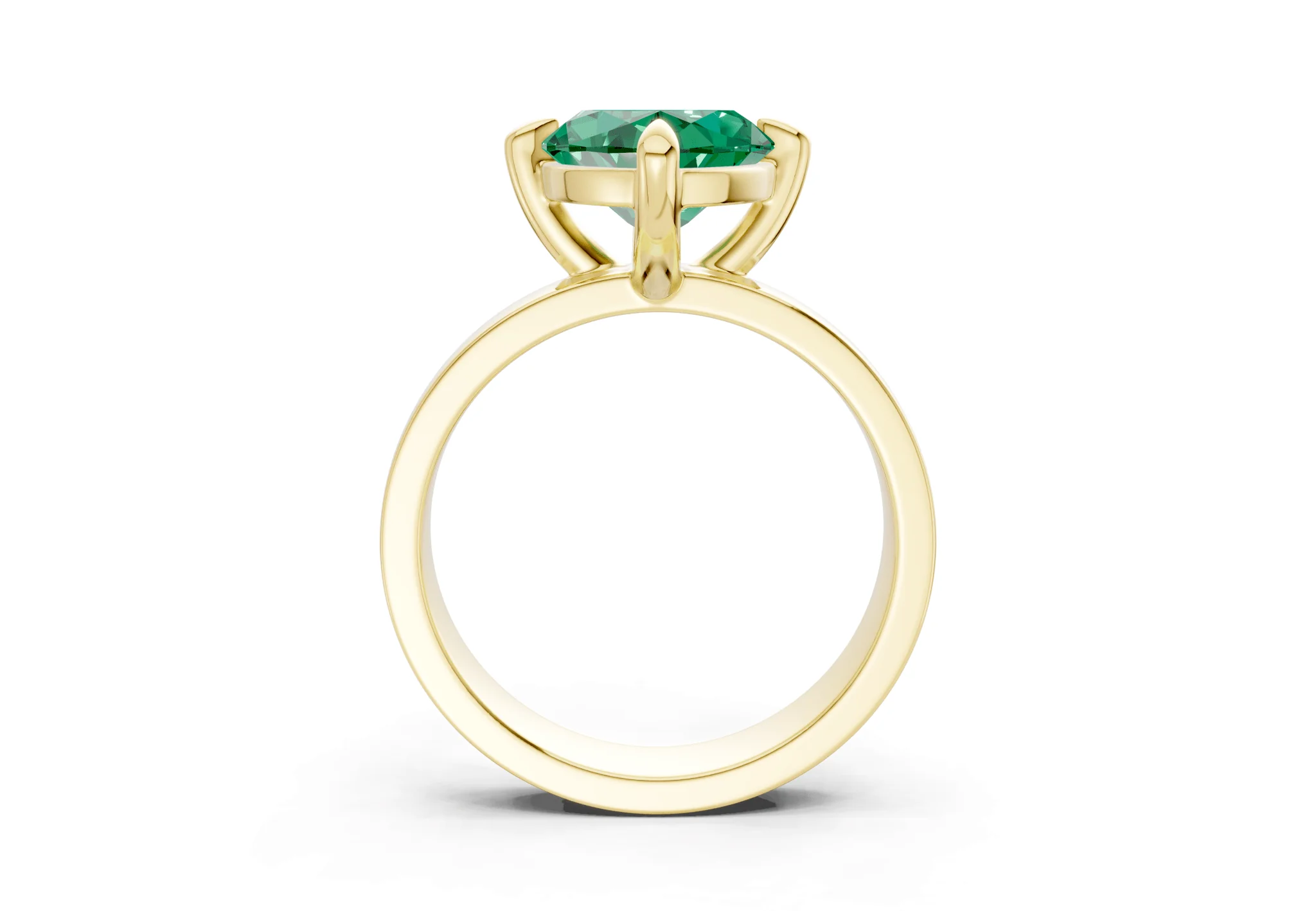 Cascade Emerald Gemstone Solitaire Marquise Cut 4mm Engagement Ring - Image 2