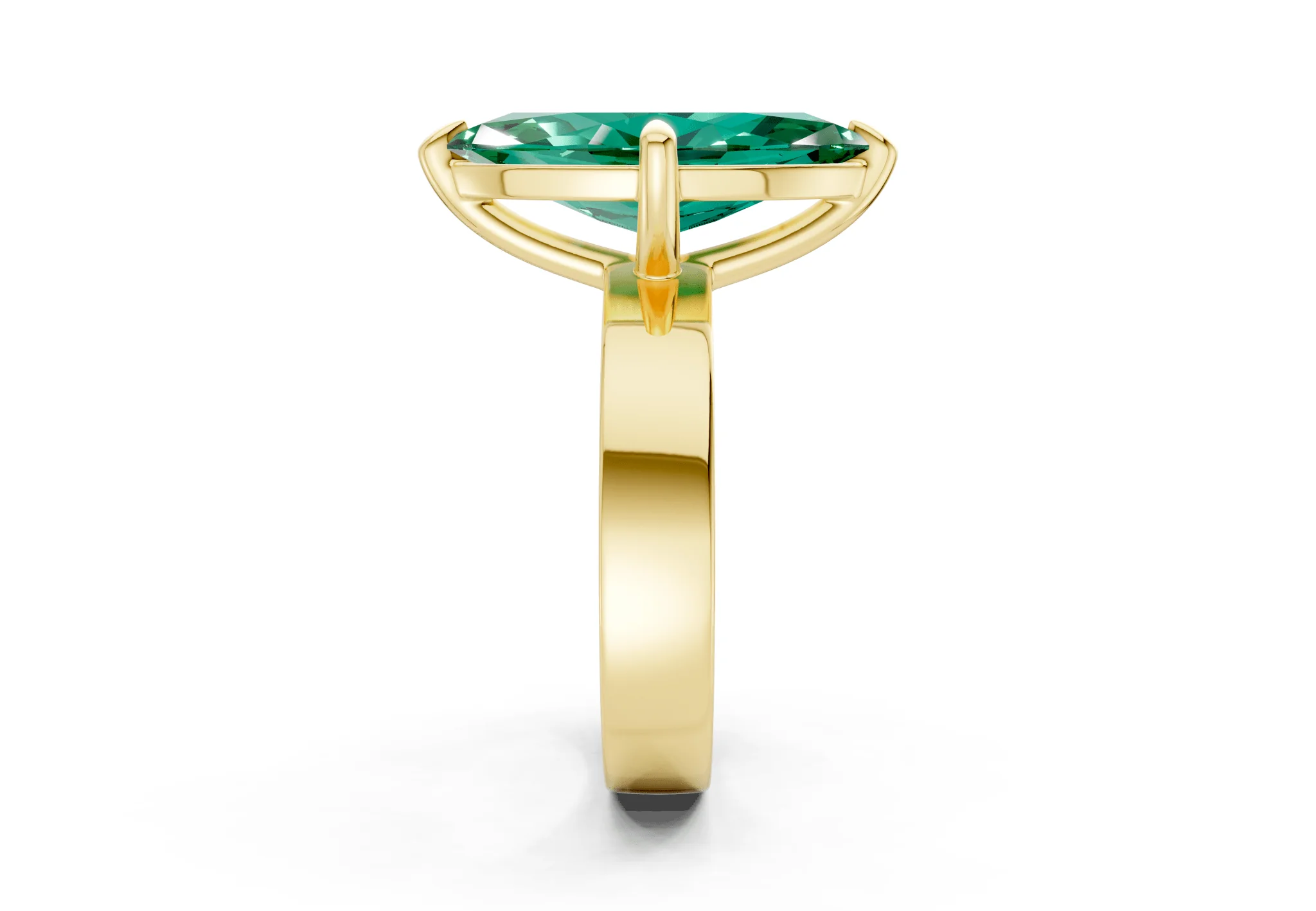 Cascade Emerald Gemstone Solitaire Marquise Cut 4mm Engagement Ring - Image 3