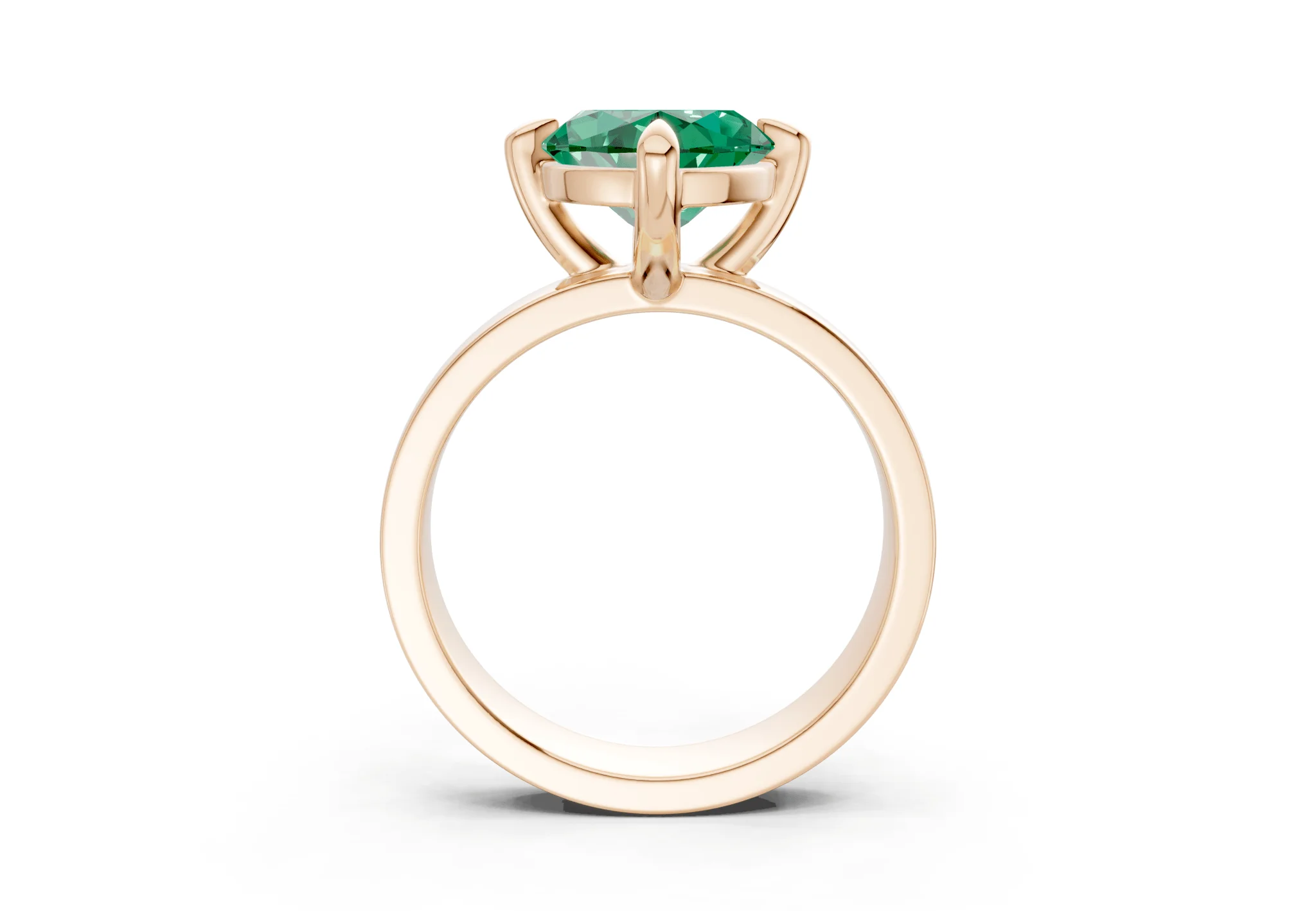 Cascade Emerald Gemstone Solitaire Marquise Cut 4mm Engagement Ring - Image 5