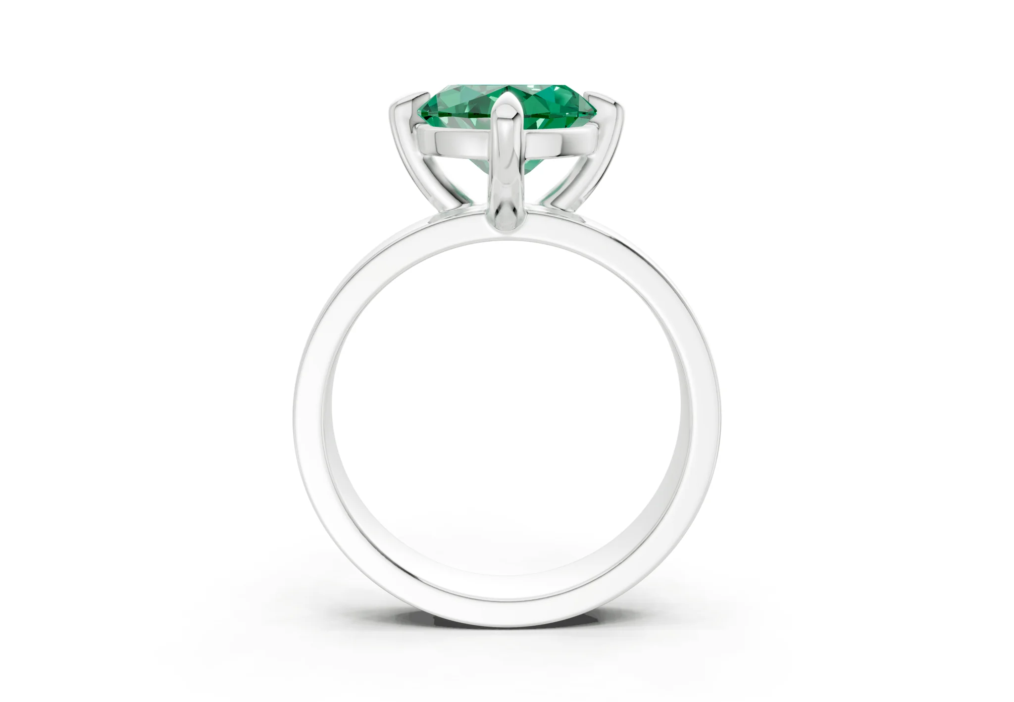 Cascade Emerald Gemstone Solitaire Marquise Cut 4mm Engagement Ring - Image 8