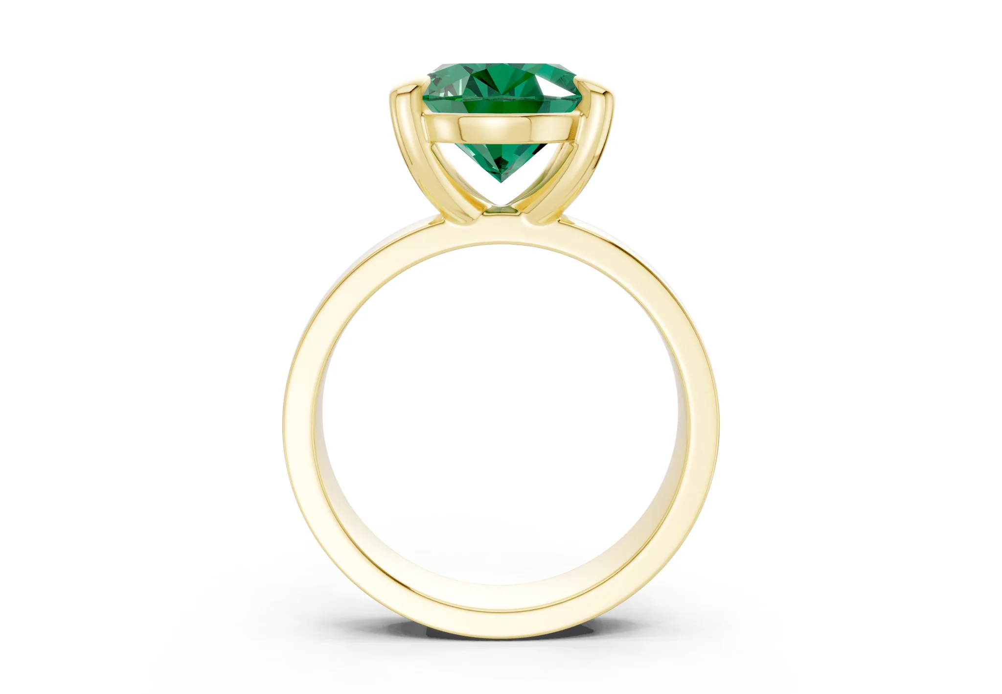 Cascade Emerald Gemstone Solitaire Oval Cut 4mm Engagement Ring - Image 2