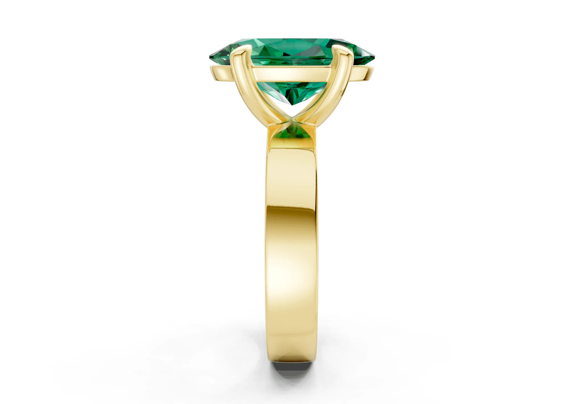 Cascade Emerald Gemstone Solitaire Oval Cut 4mm Engagement Ring - Image 3