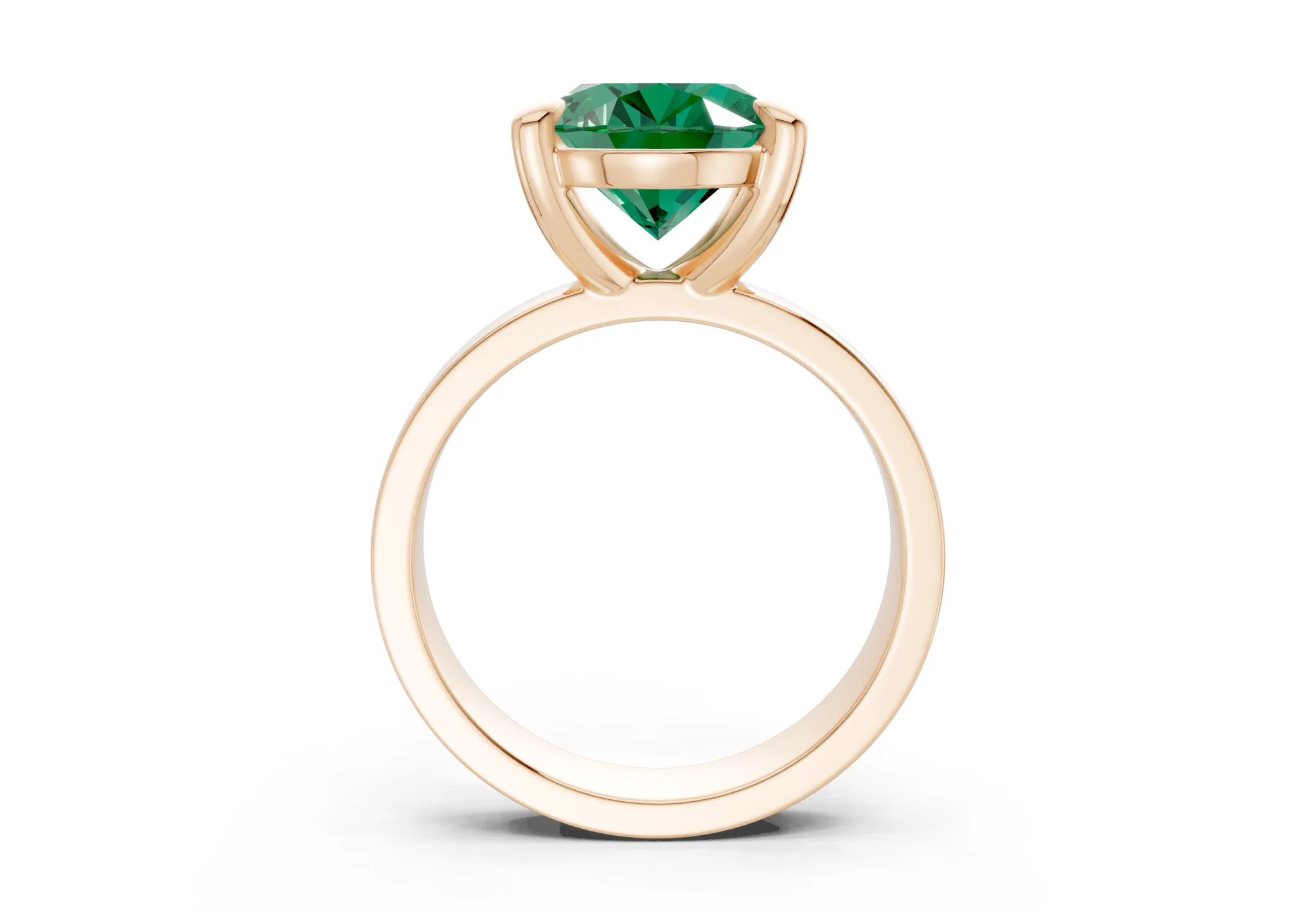 Cascade Emerald Gemstone Solitaire Oval Cut 4mm Engagement Ring - Image 5