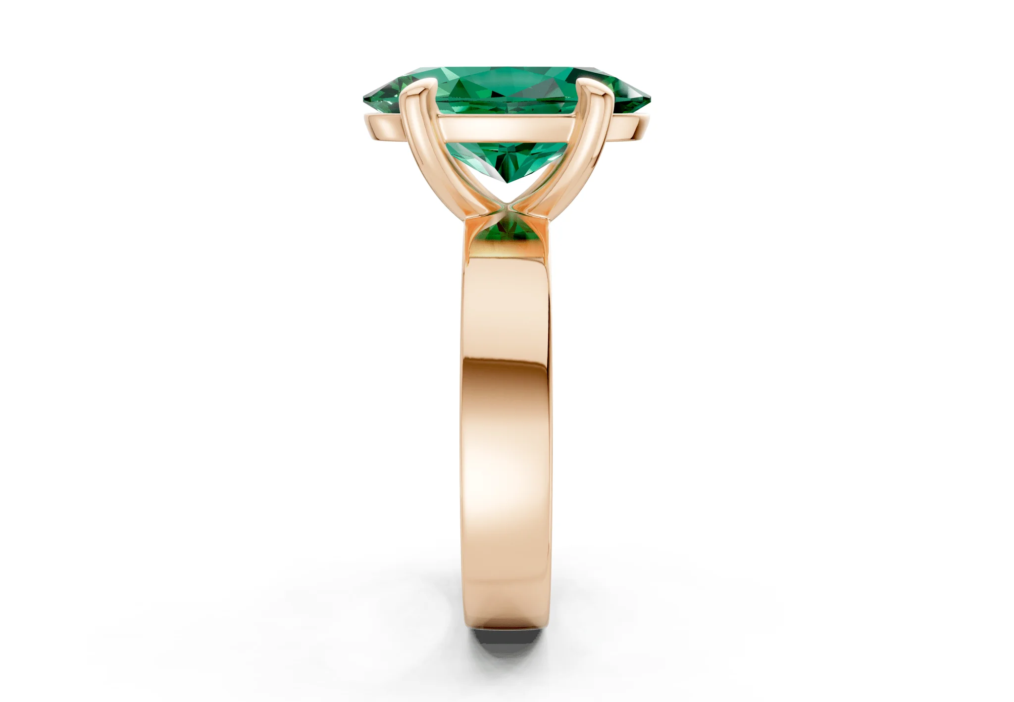 Cascade Emerald Gemstone Solitaire Oval Cut 4mm Engagement Ring - Image 6