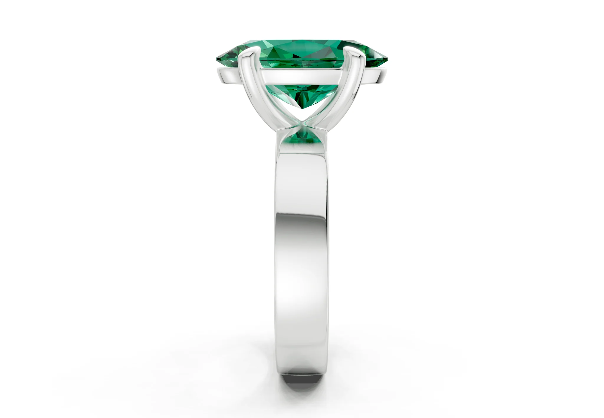 Cascade Emerald Gemstone Solitaire Oval Cut 4mm Engagement Ring - Image 9