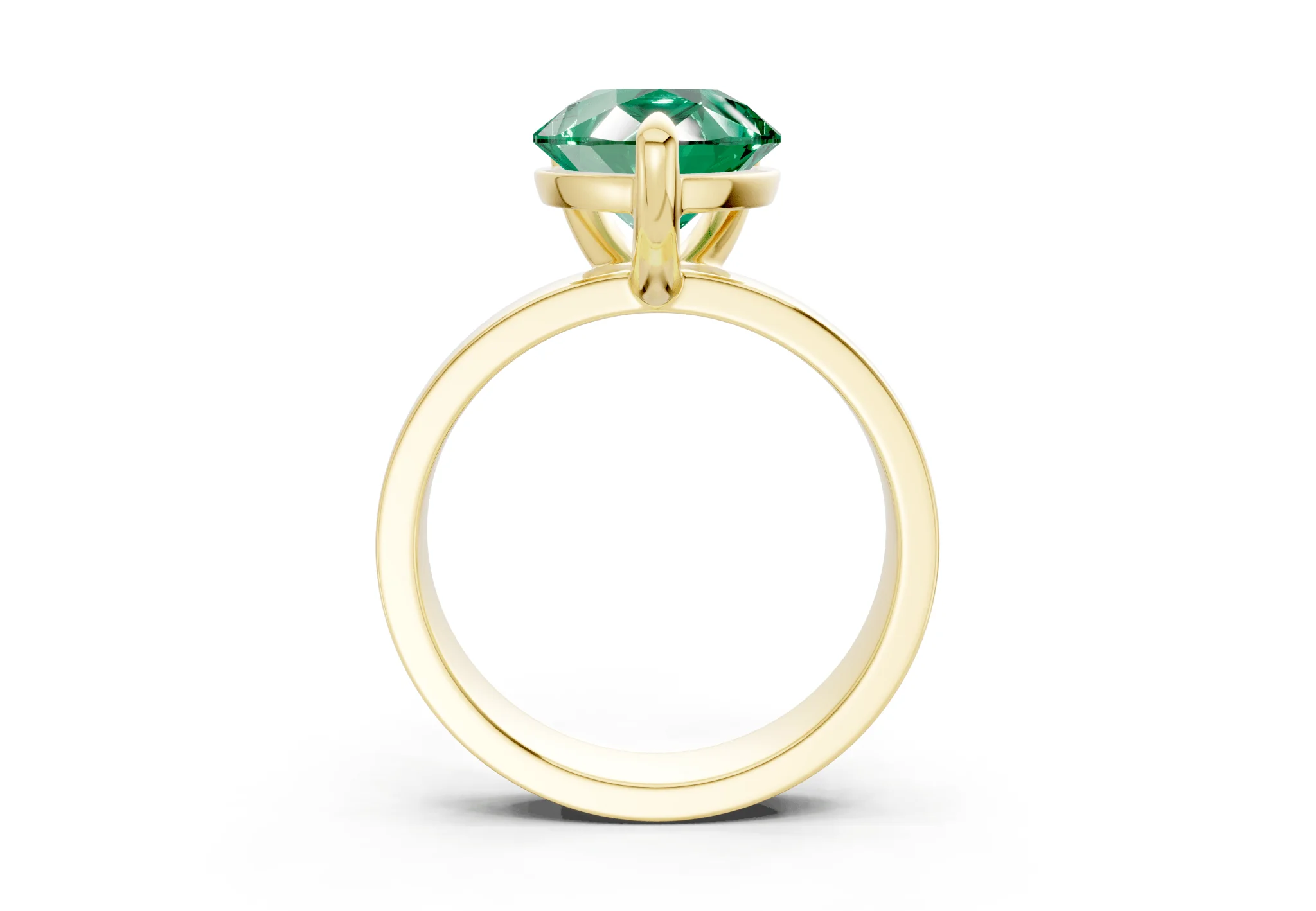 Cascade Emerald Gemstone Solitaire Pear Cut 4mm Engagement Ring - Image 2