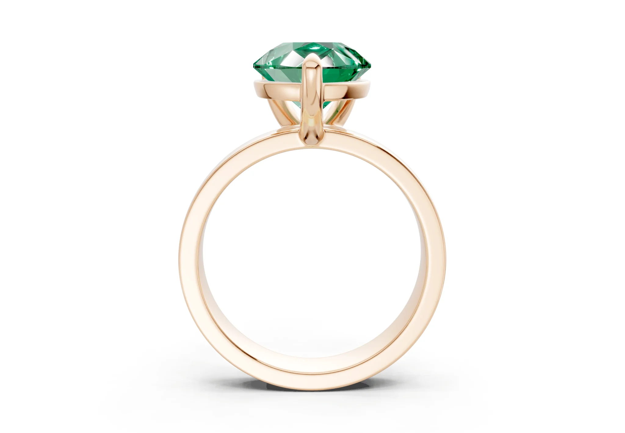 Cascade Emerald Gemstone Solitaire Pear Cut 4mm Engagement Ring - Image 5