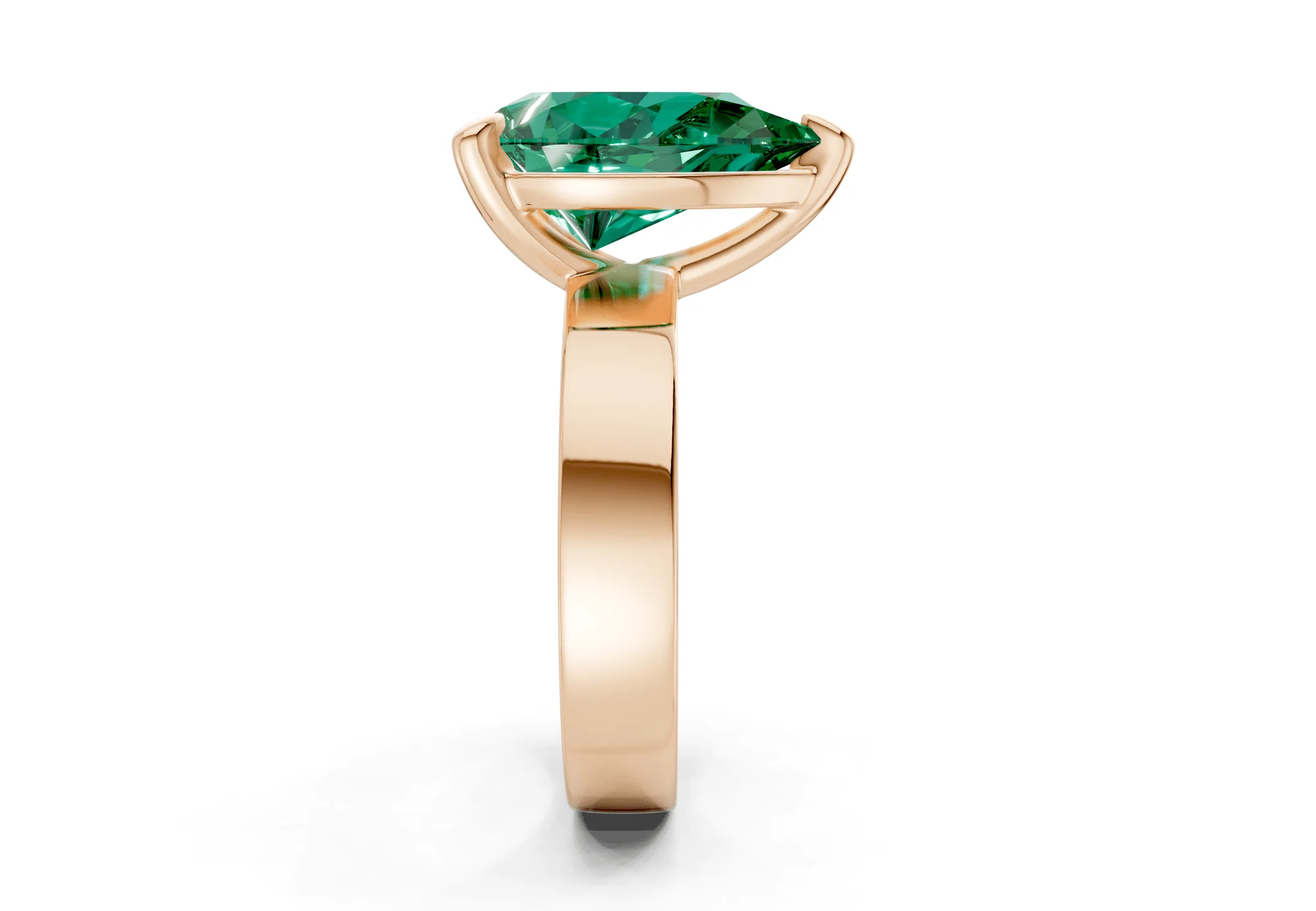 Cascade Emerald Gemstone Solitaire Pear Cut 4mm Engagement Ring - Image 6
