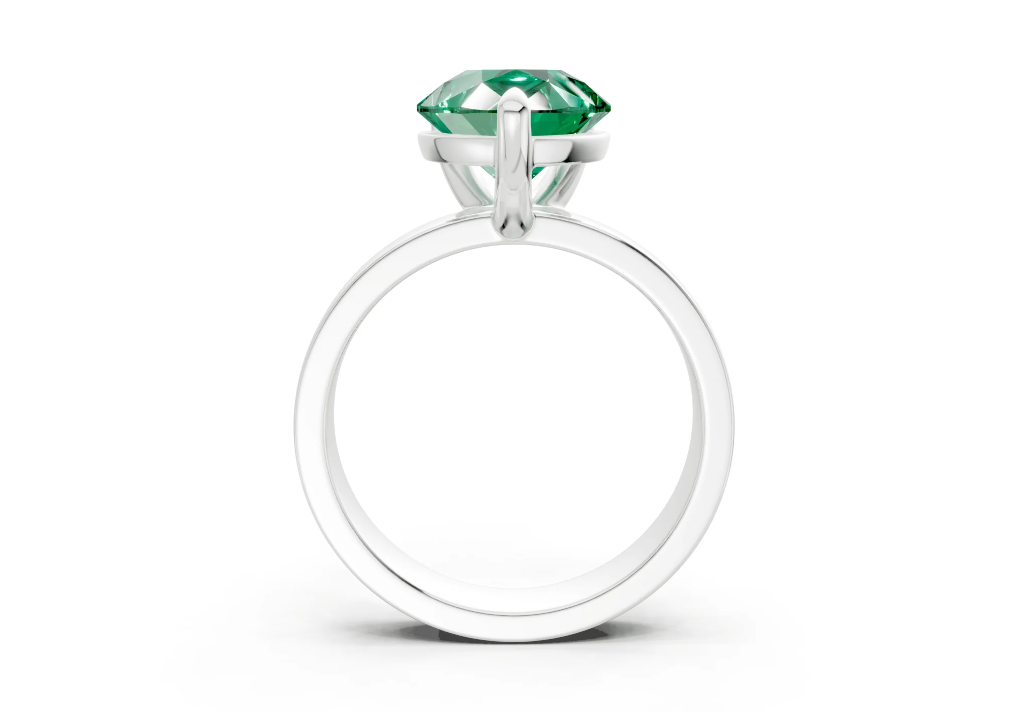 Cascade Emerald Gemstone Solitaire Pear Cut 4mm Engagement Ring - Image 8