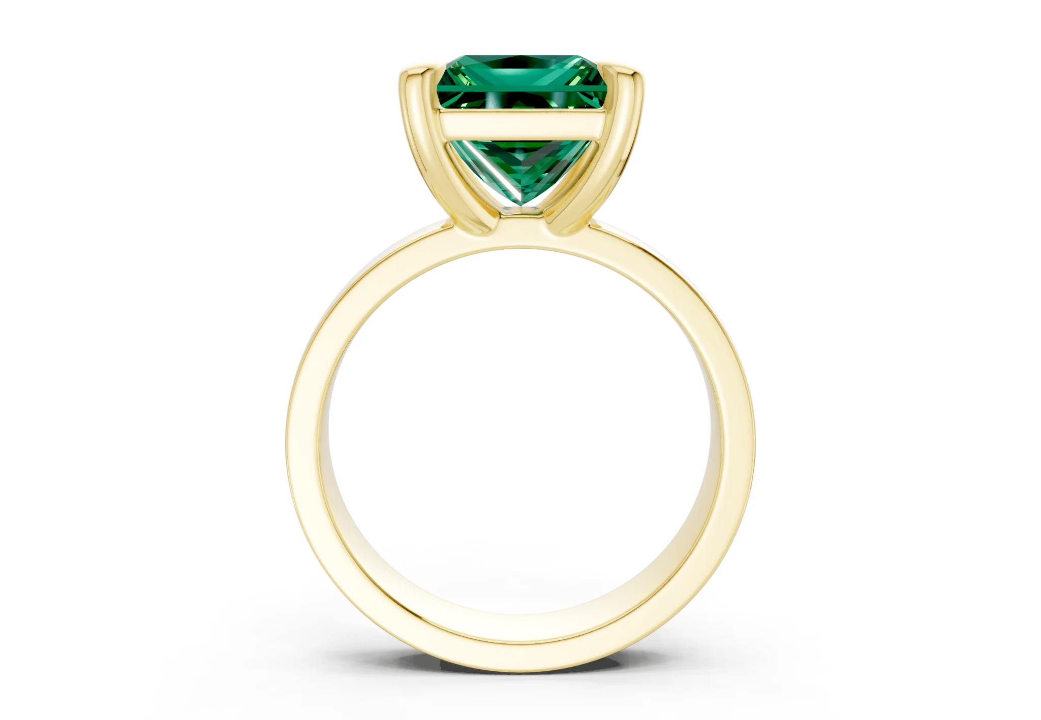 Cascade Emerald Gemstone Solitaire Princess Cut 4mm Engagement Ring - Image 2