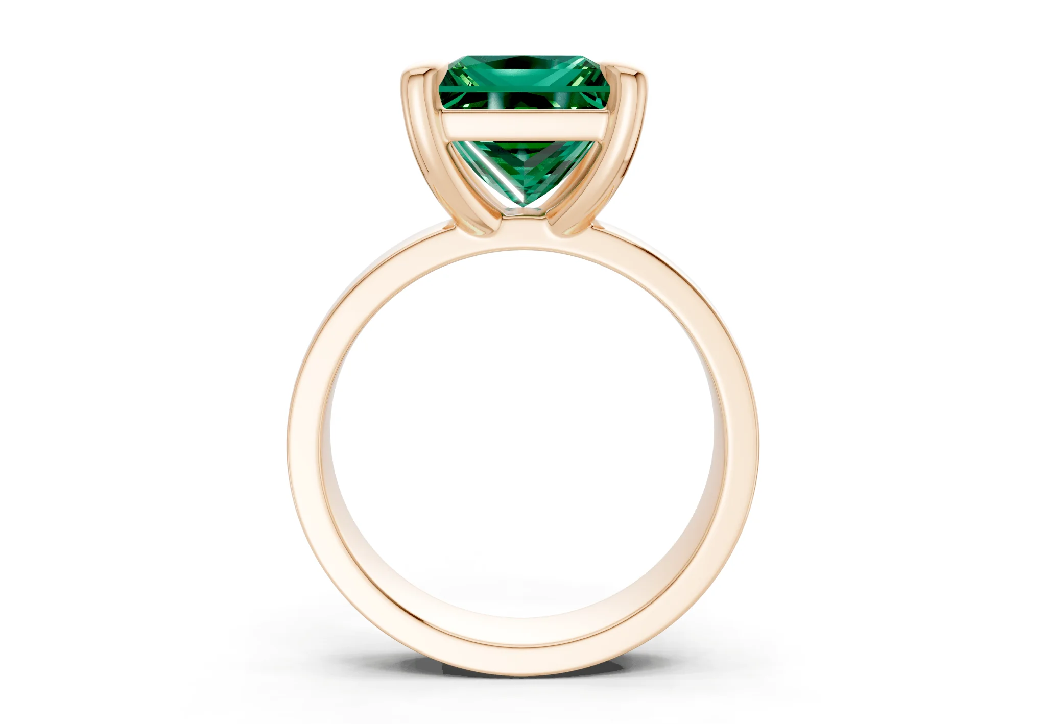 Cascade Emerald Gemstone Solitaire Princess Cut 4mm Engagement Ring - Image 5