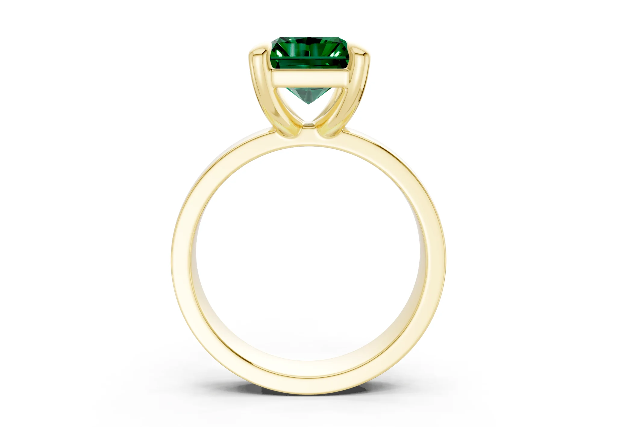 Cascade Emerald Gemstone Solitaire Radiant Cut 4mm Engagement Ring - Image 2