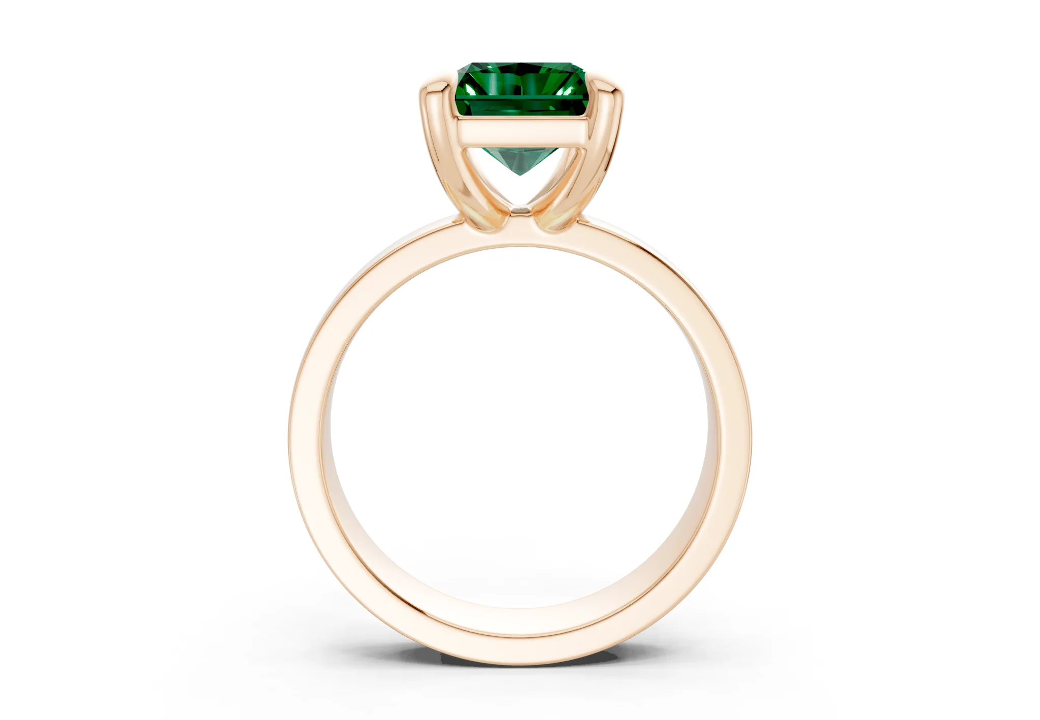 Cascade Emerald Gemstone Solitaire Radiant Cut 4mm Engagement Ring - Image 5
