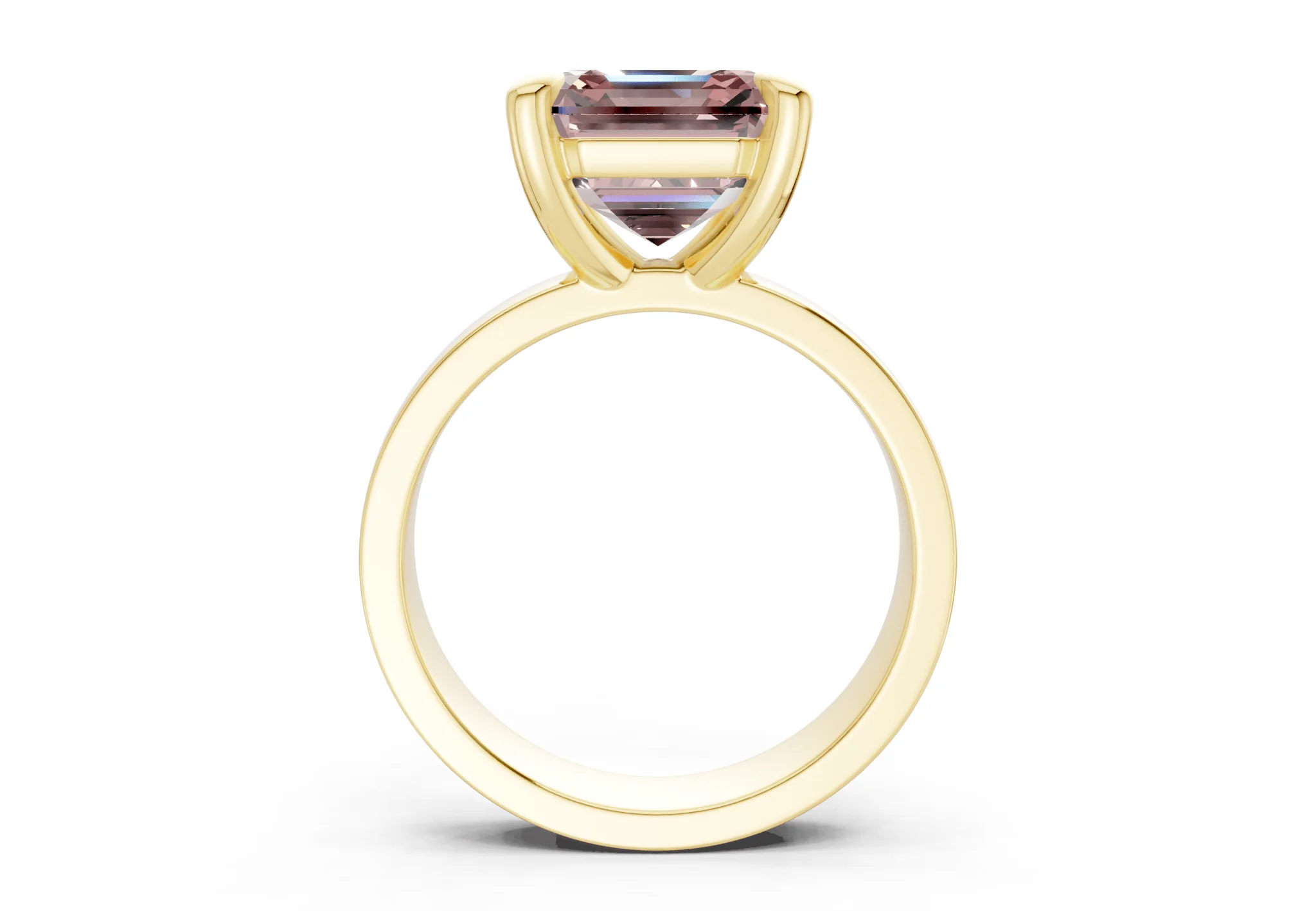 Cascade Pink Diamond Solitaire Asscher Cut 4mm Engagement Ring - Image 2