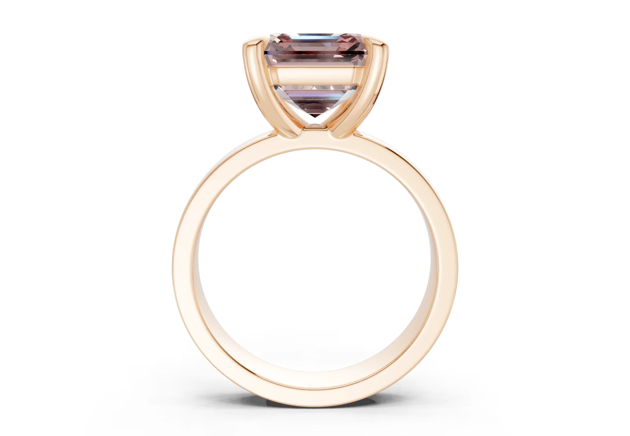 Cascade Pink Diamond Solitaire Asscher Cut 4mm Engagement Ring - Image 5
