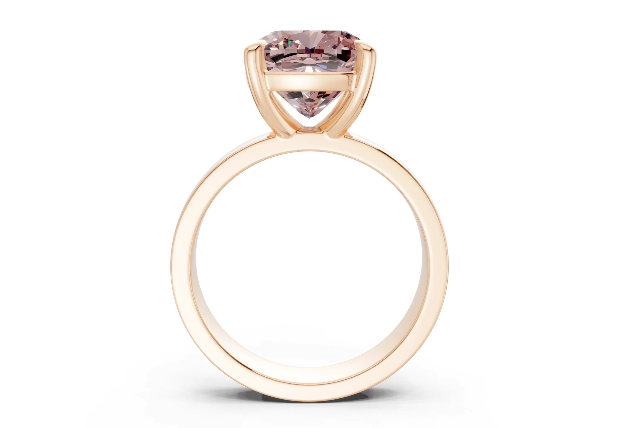 Cascade Pink Diamond Solitaire Cushion Squareuare Cut 4mm Engagement Ring - Image 5