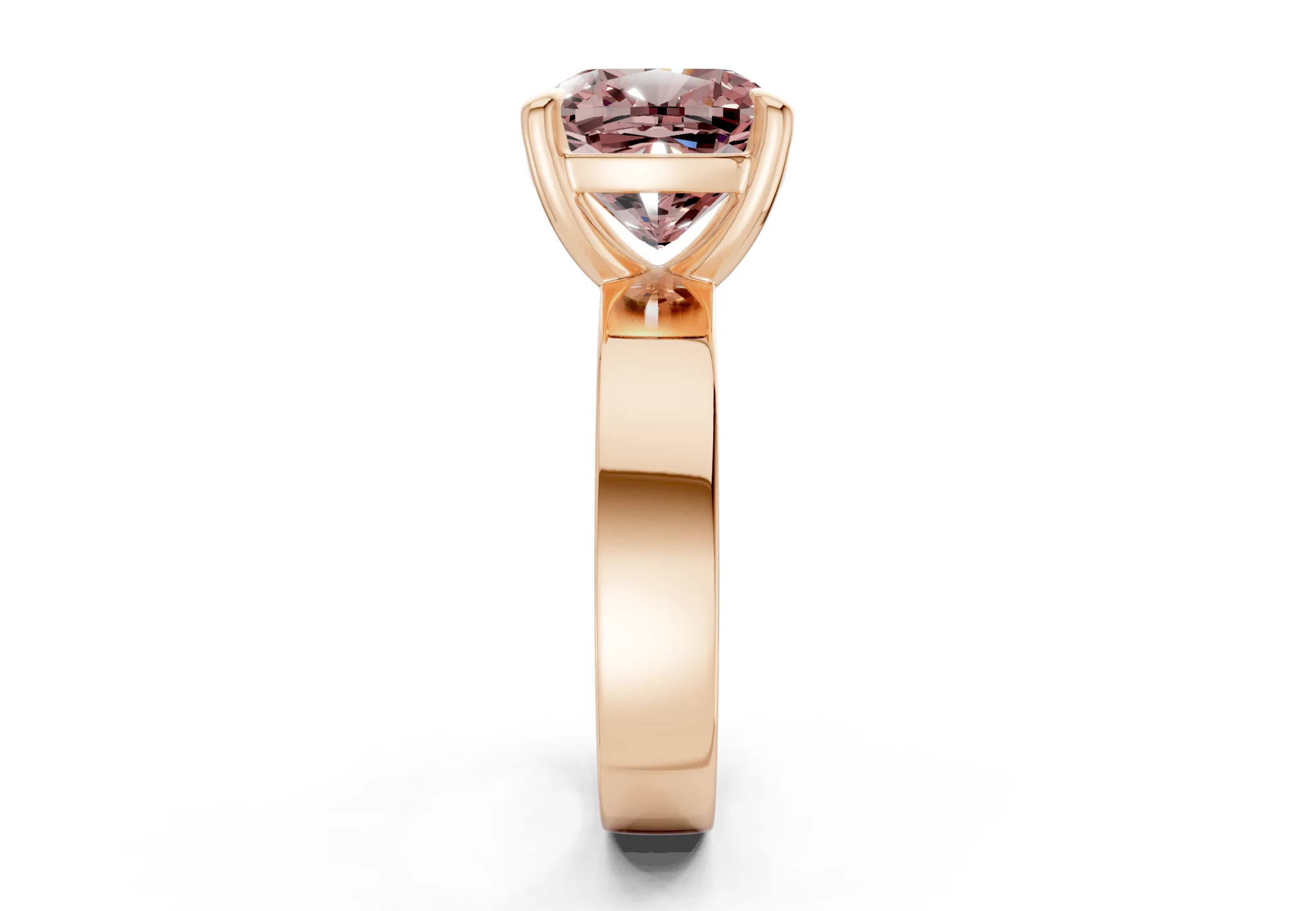 Cascade Pink Diamond Solitaire Cushion Squareuare Cut 4mm Engagement Ring - Image 6