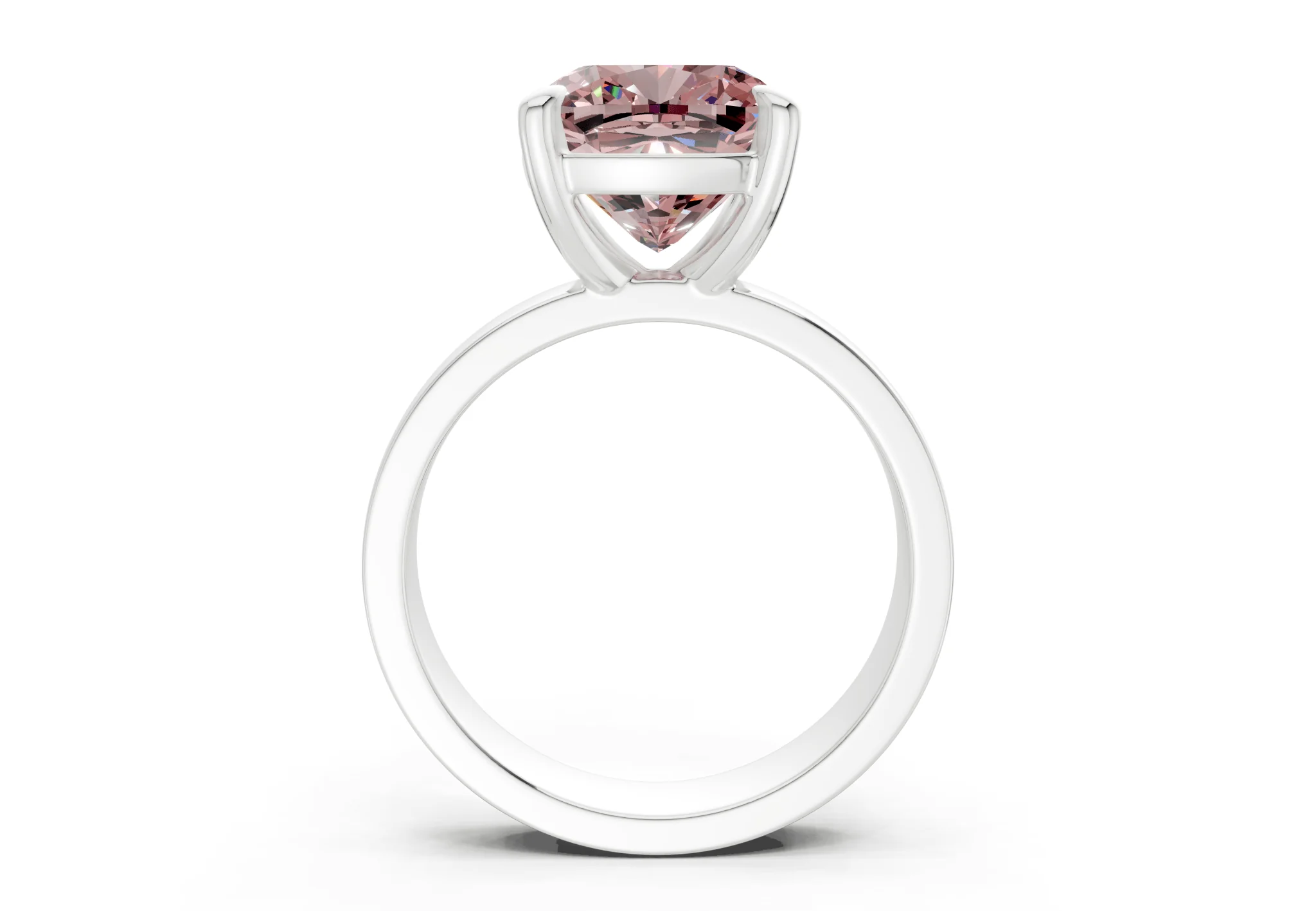 Cascade Pink Diamond Solitaire Cushion Squareuare Cut 4mm Engagement Ring - Image 8