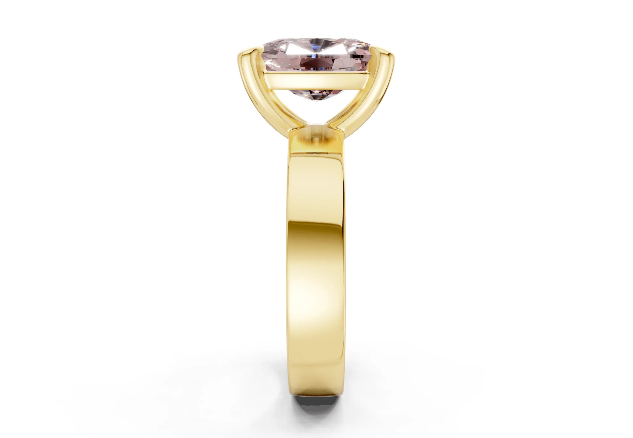 Cascade Pink Diamond Solitaire Elongated Cushion Cut 4mm Engagement Ring - Image 3