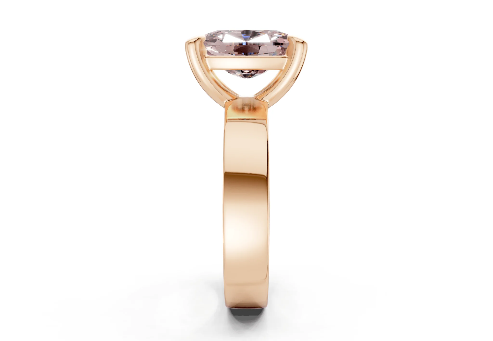 Cascade Pink Diamond Solitaire Elongated Cushion Cut 4mm Engagement Ring - Image 6