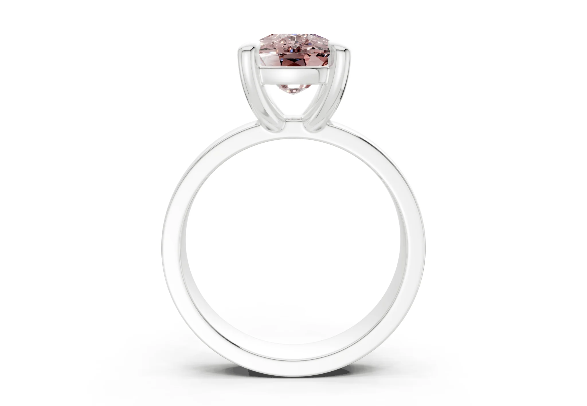 Cascade Pink Diamond Solitaire Elongated Cushion Cut 4mm Engagement Ring - Image 8