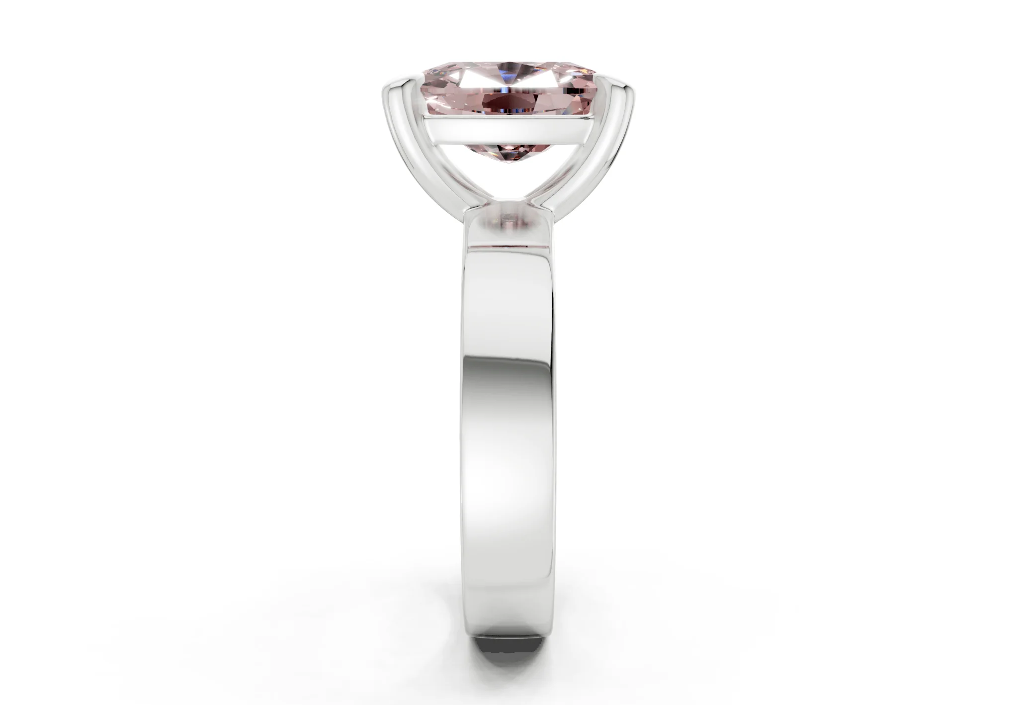 Cascade Pink Diamond Solitaire Elongated Cushion Cut 4mm Engagement Ring - Image 9