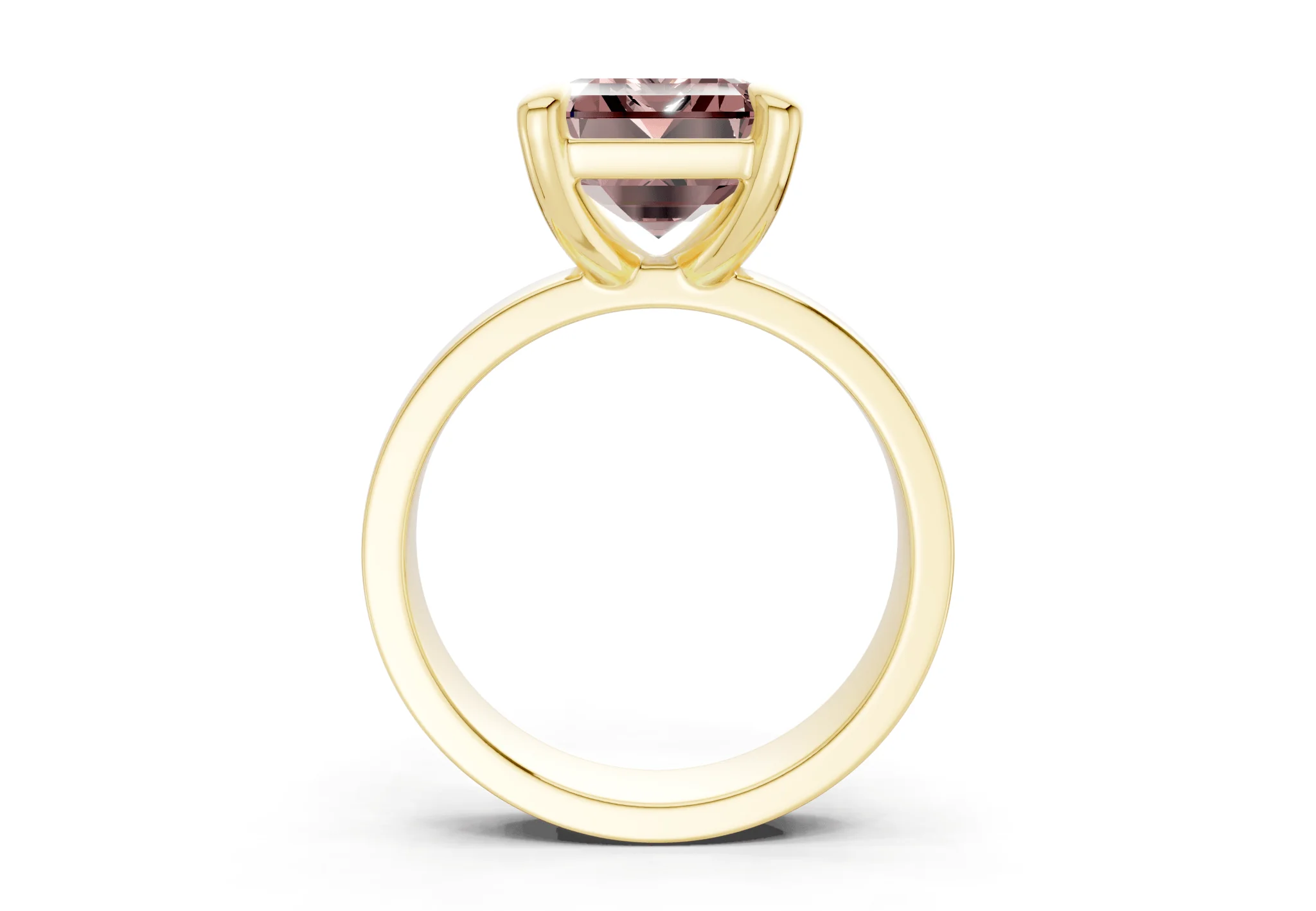 Cascade Pink Diamond Solitaire Emerald Cut 4mm Engagement Ring - Image 2