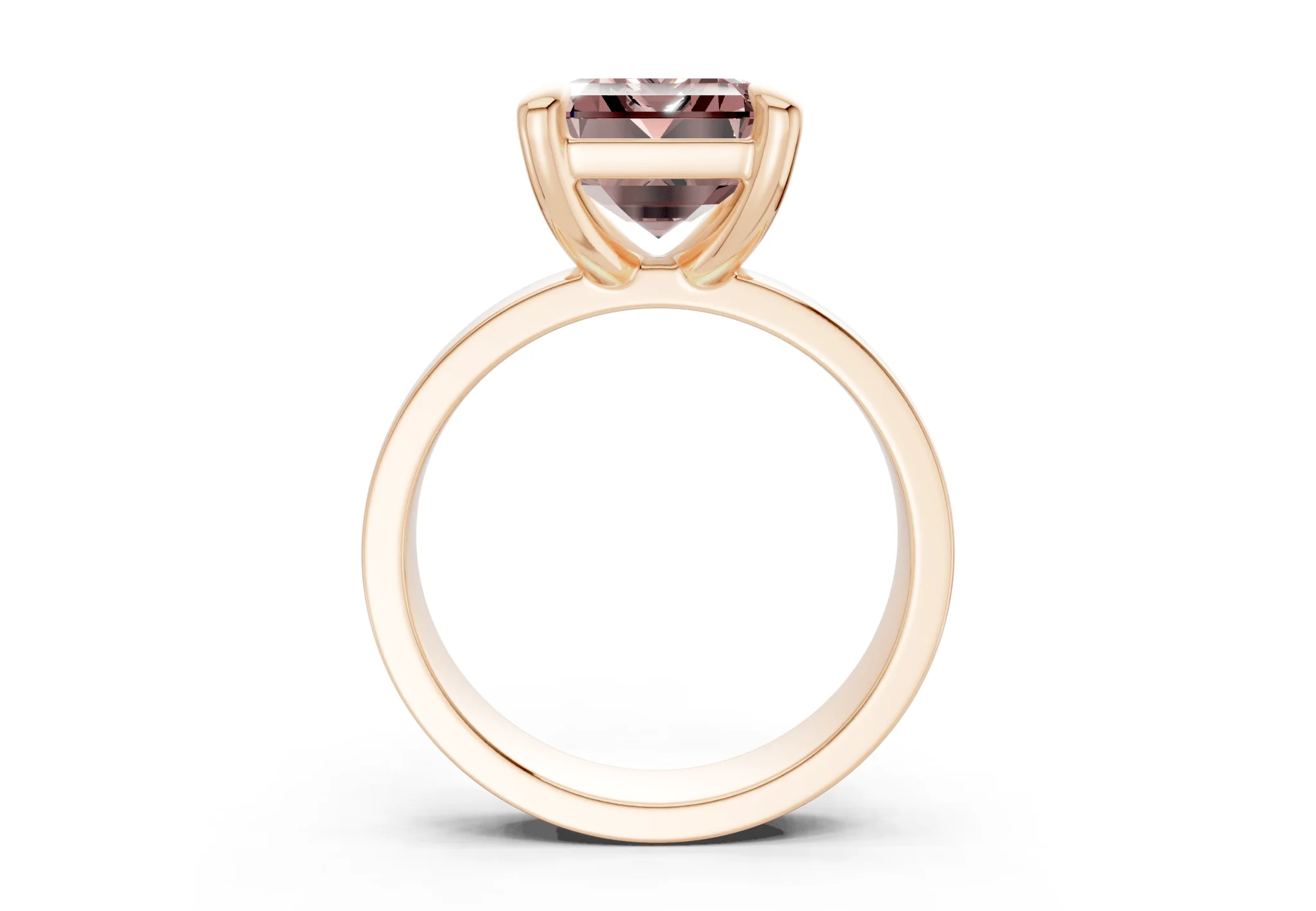 Cascade Pink Diamond Solitaire Emerald Cut 4mm Engagement Ring - Image 5