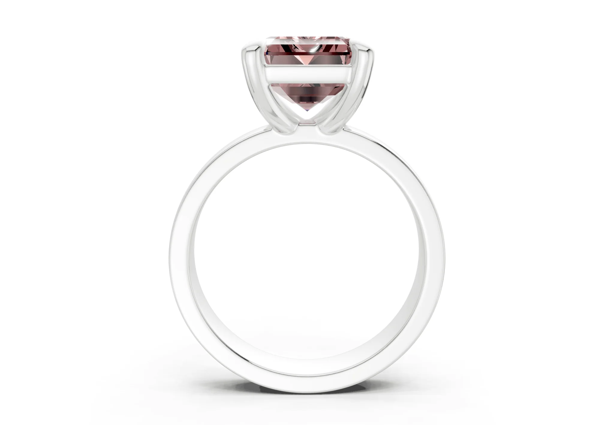 Cascade Pink Diamond Solitaire Emerald Cut 4mm Engagement Ring - Image 8