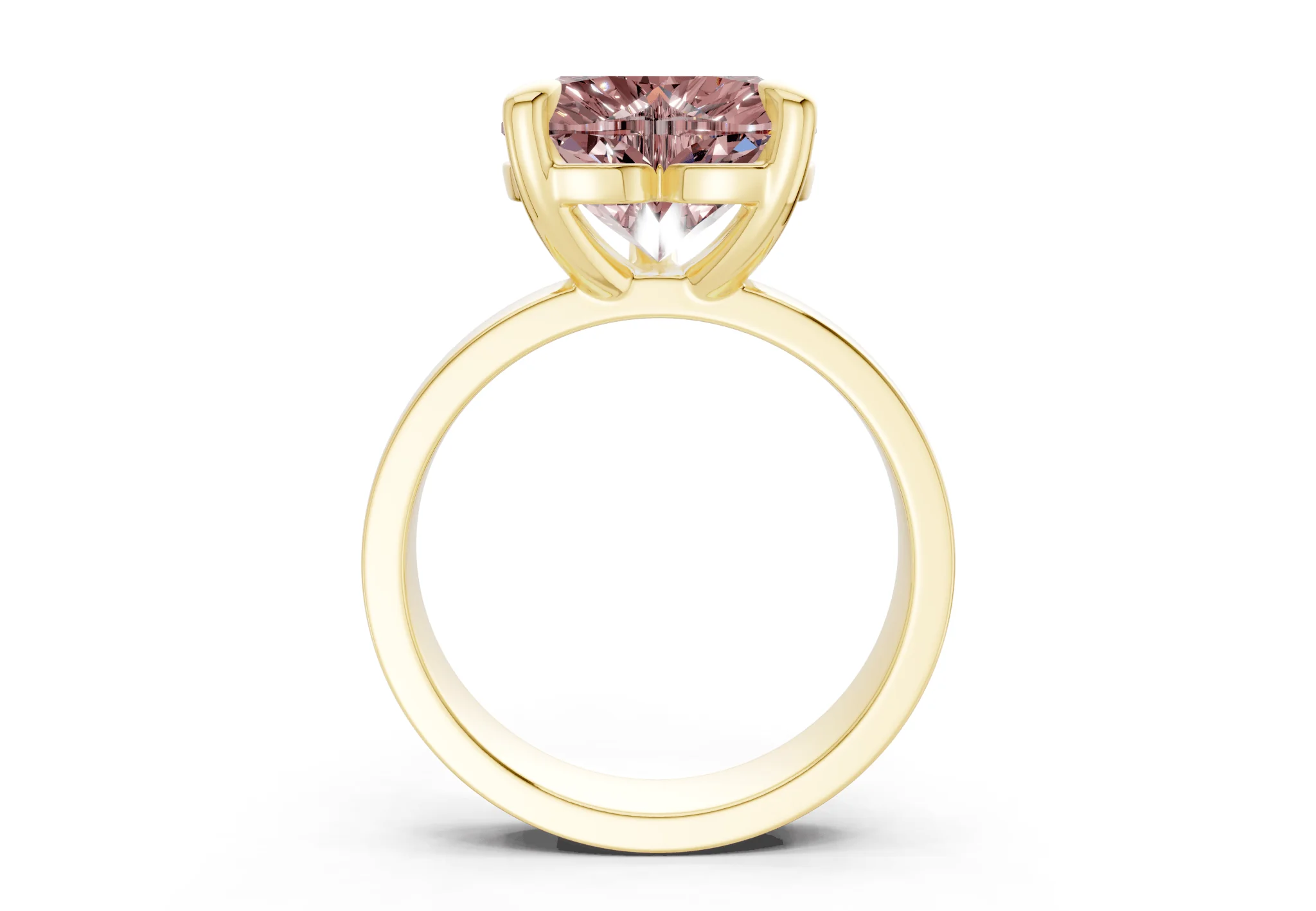 Cascade Pink Diamond Solitaire Heart Cut 4mm Engagement Ring - Image 2