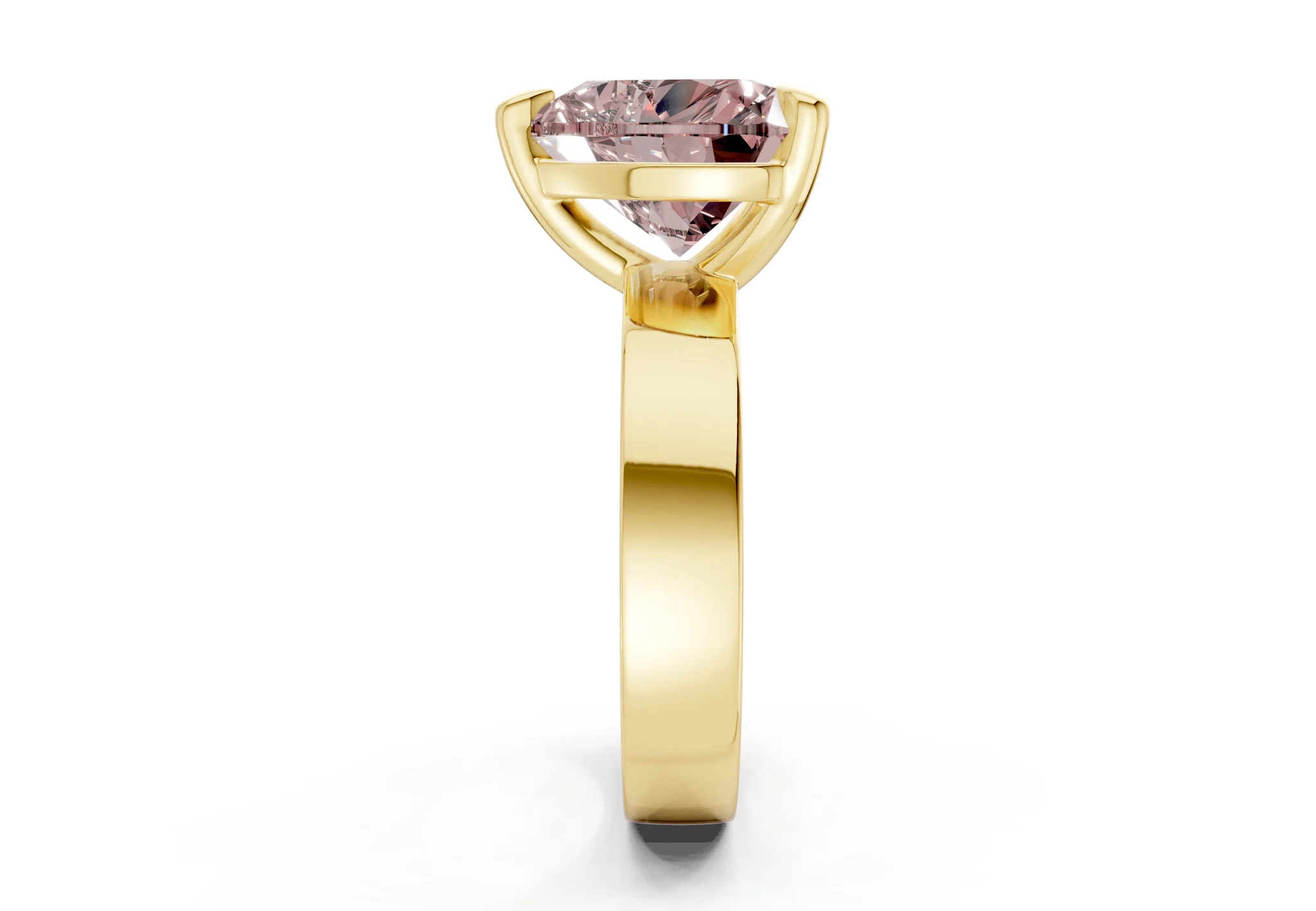 Cascade Pink Diamond Solitaire Heart Cut 4mm Engagement Ring - Image 3