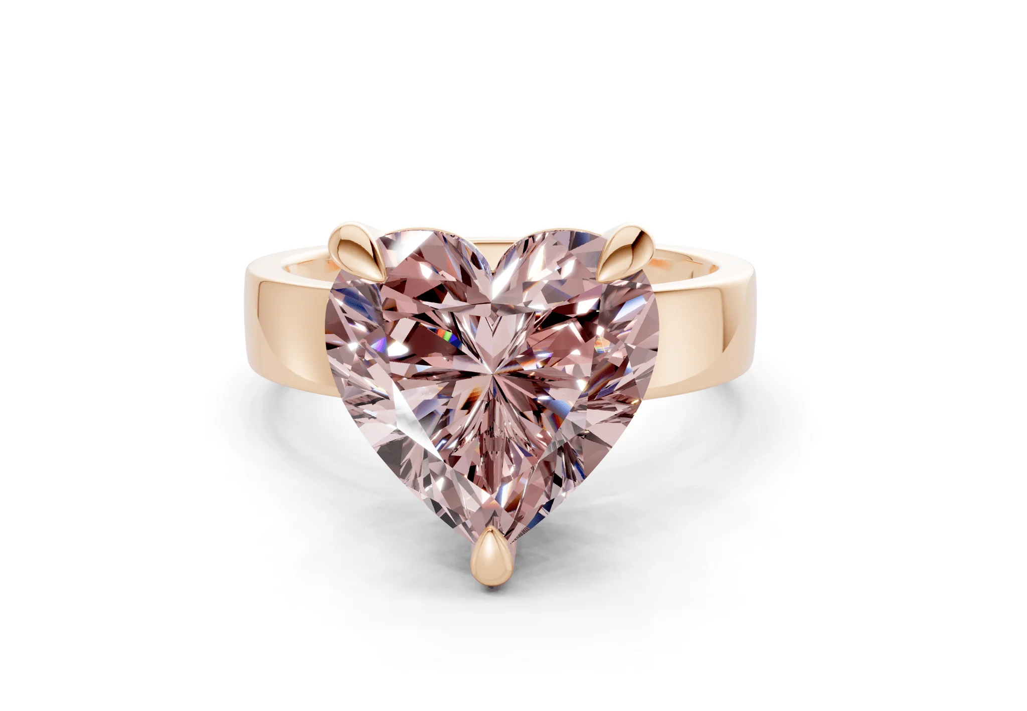 Cascade Pink Diamond Solitaire Heart Cut 4mm Engagement Ring - Image 4