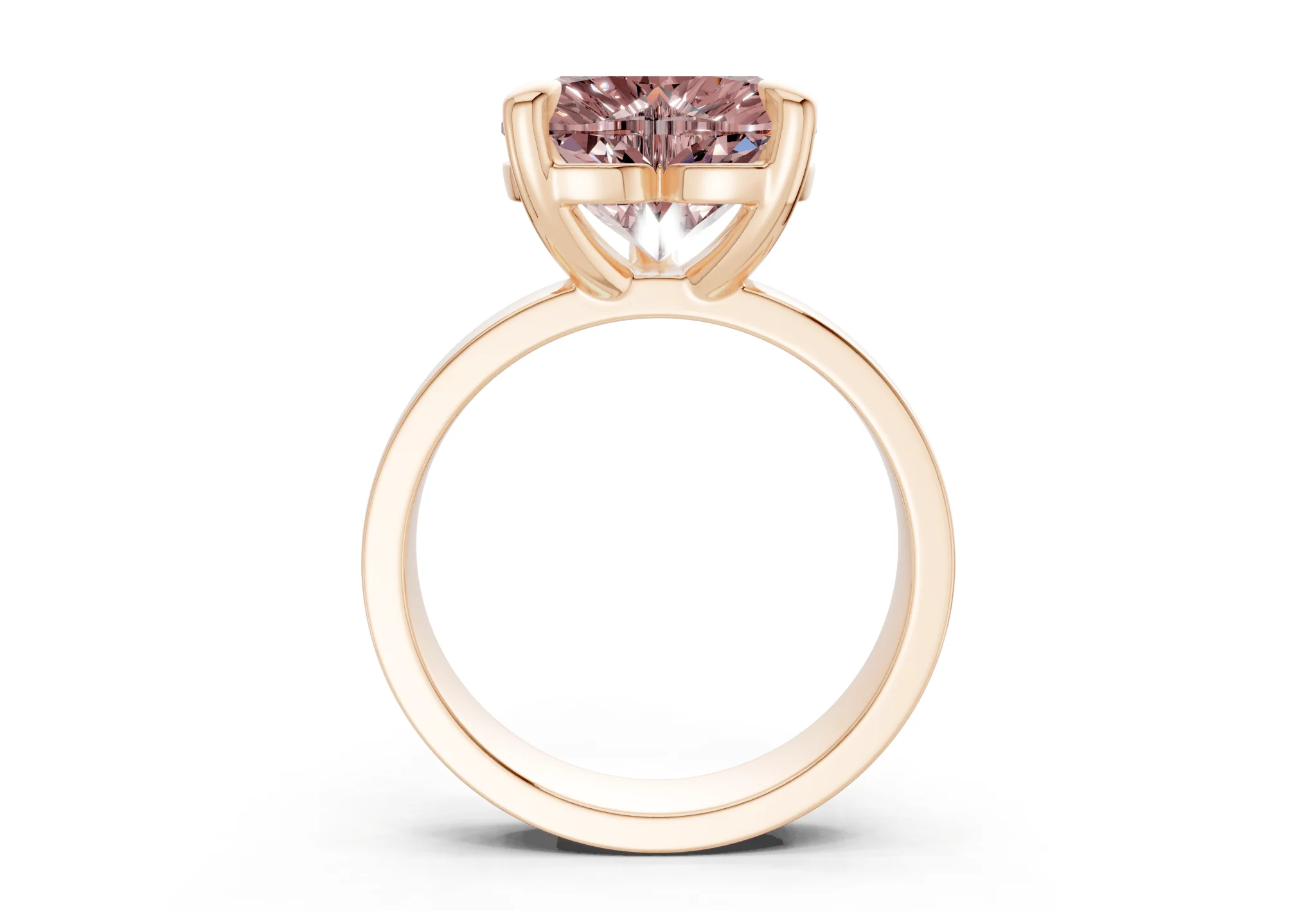 Cascade Pink Diamond Solitaire Heart Cut 4mm Engagement Ring - Image 5