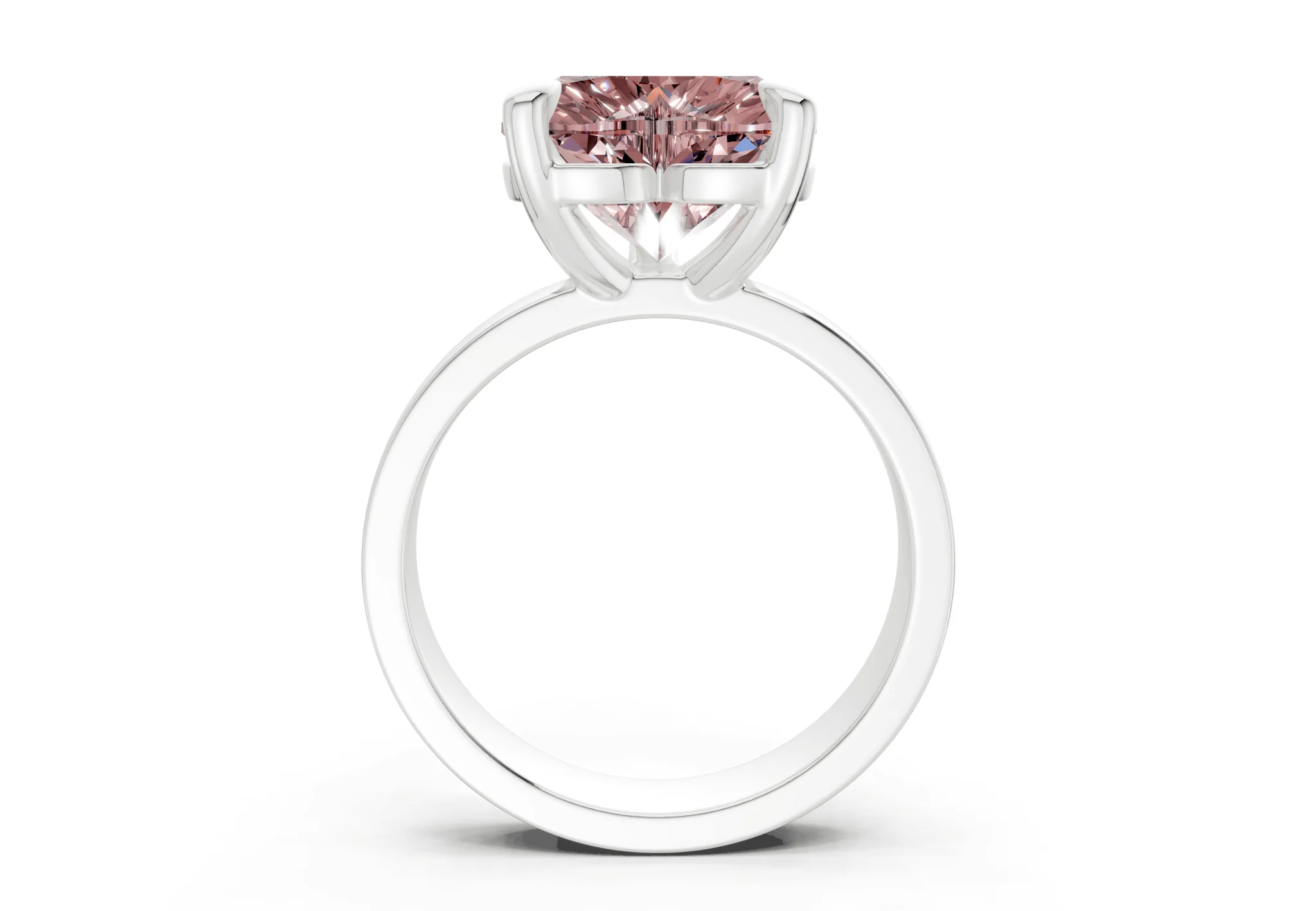 Cascade Pink Diamond Solitaire Heart Cut 4mm Engagement Ring - Image 8