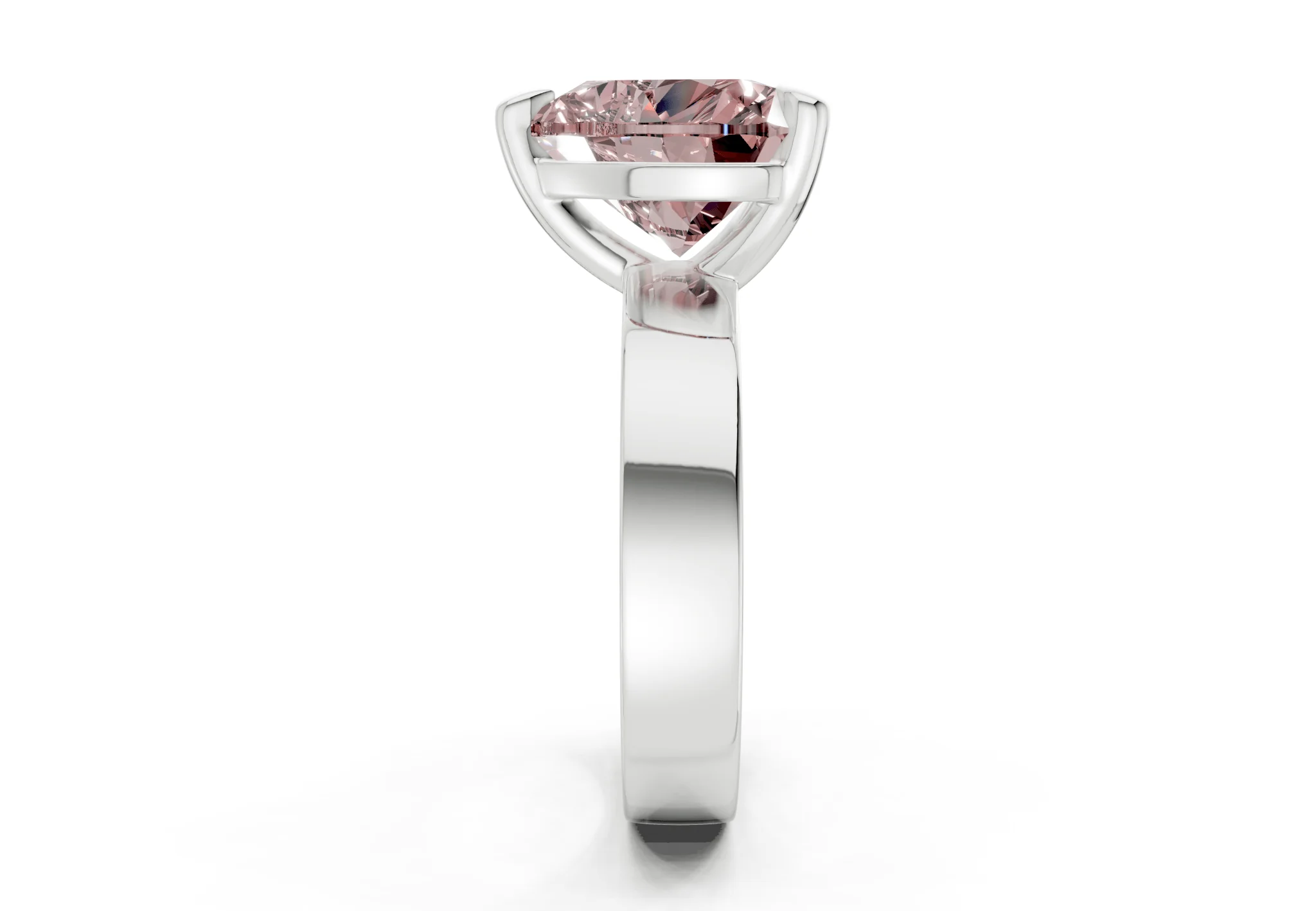 Cascade Pink Diamond Solitaire Heart Cut 4mm Engagement Ring - Image 9