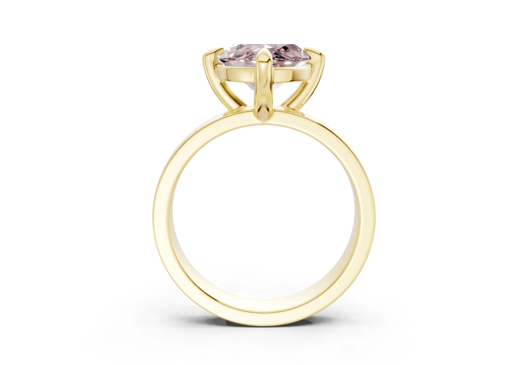 Cascade Pink Diamond Solitaire Marquise Cut 4mm Engagement Ring - Image 2