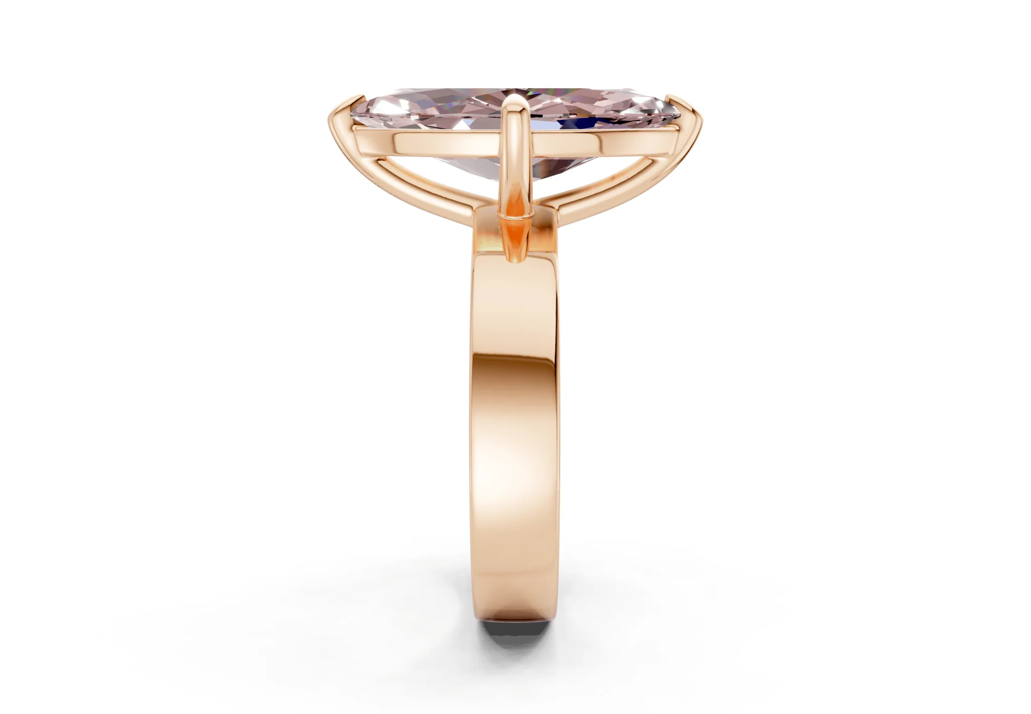 Cascade Pink Diamond Solitaire Marquise Cut 4mm Engagement Ring - Image 6