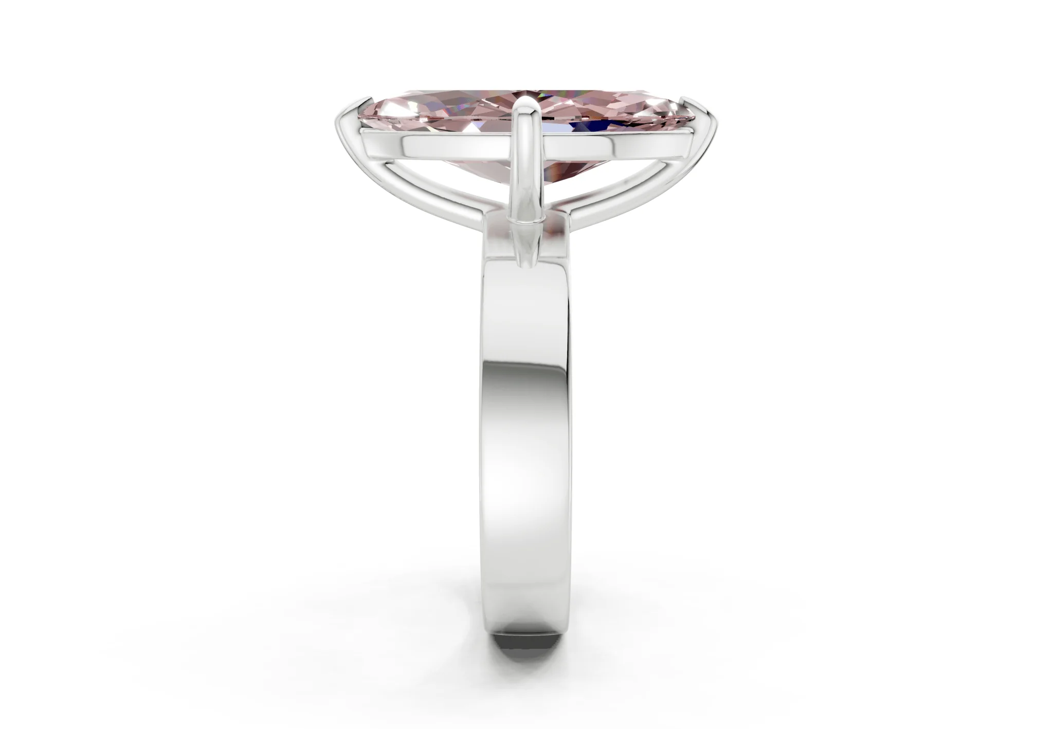 Cascade Pink Diamond Solitaire Marquise Cut 4mm Engagement Ring - Image 9