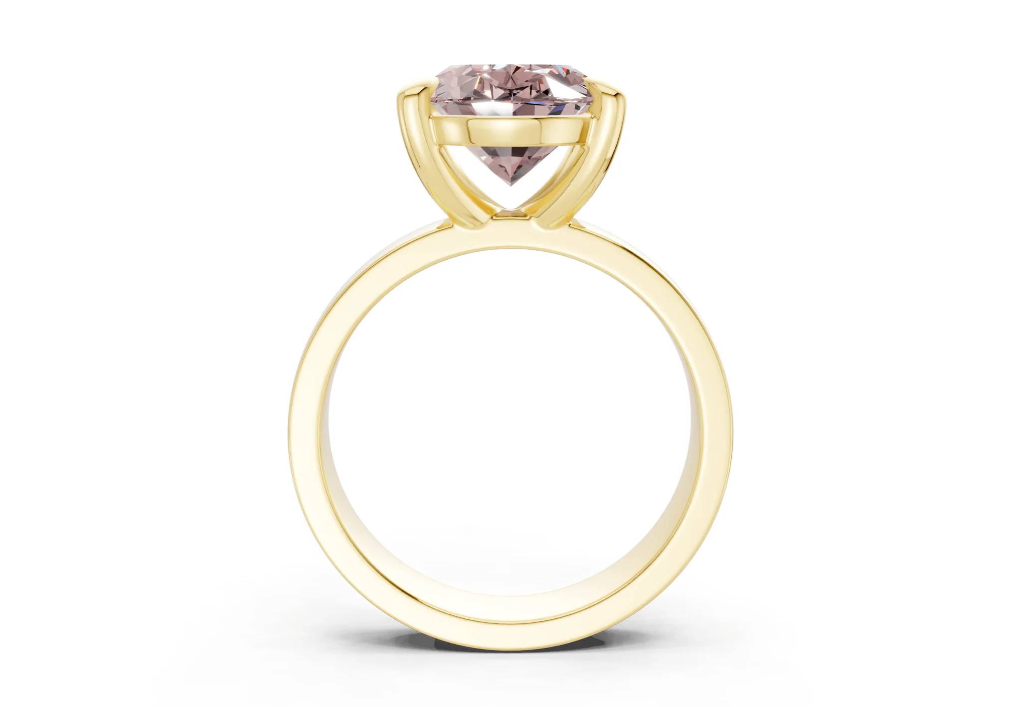 Cascade Pink Diamond Solitaire Oval Cut 4mm Engagement Ring - Image 2