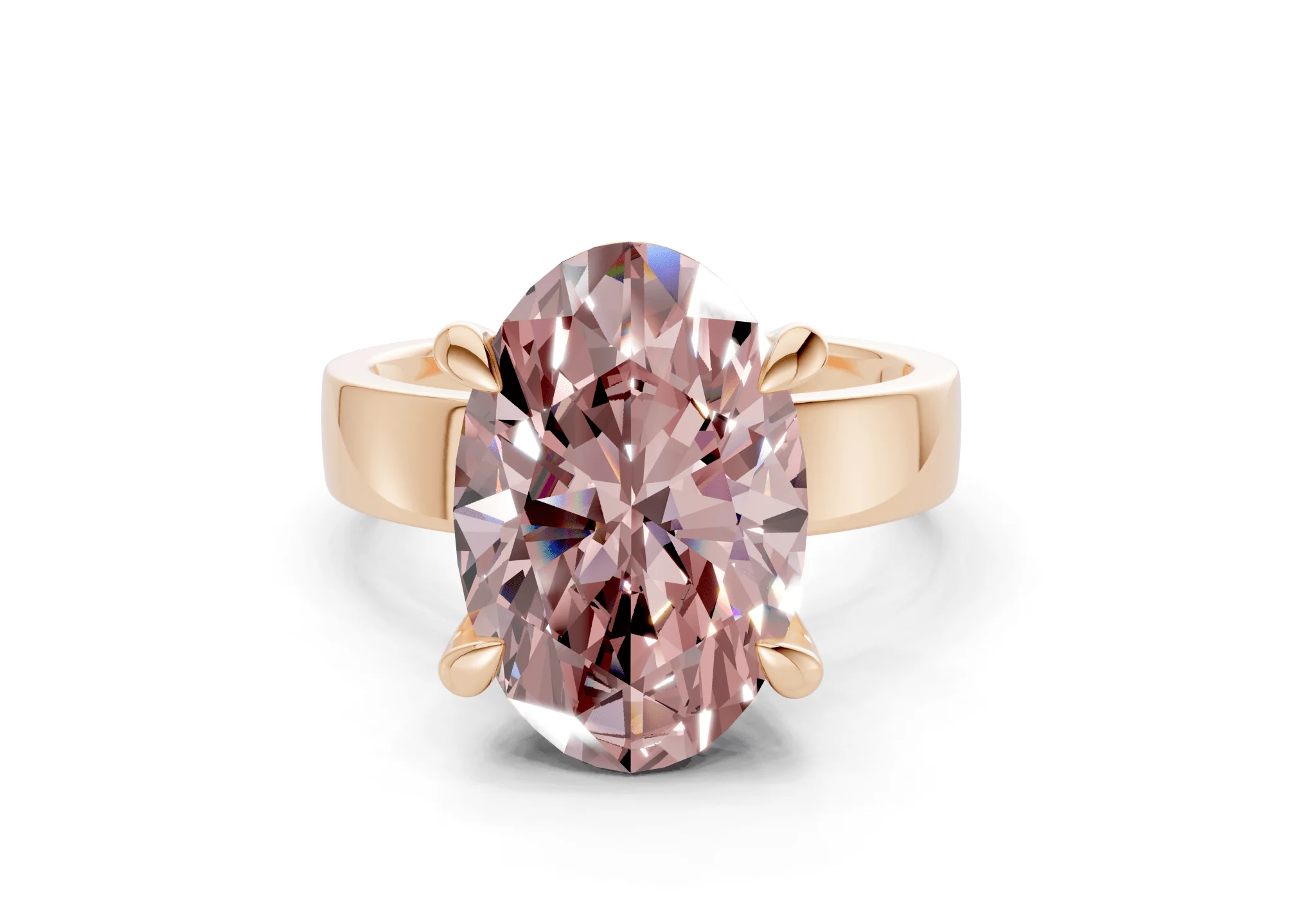 Cascade Pink Diamond Solitaire Oval Cut 4mm Engagement Ring - Image 4