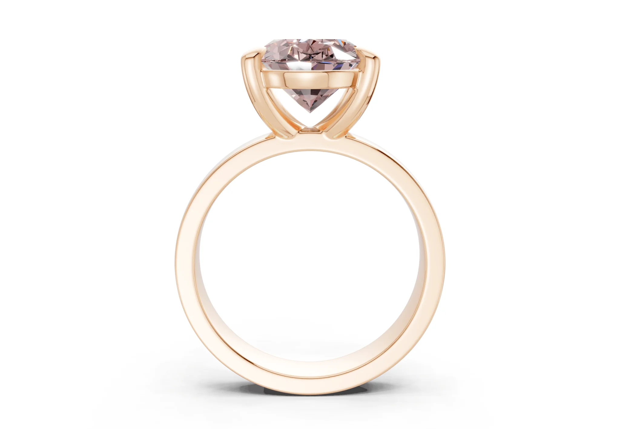 Cascade Pink Diamond Solitaire Oval Cut 4mm Engagement Ring - Image 5