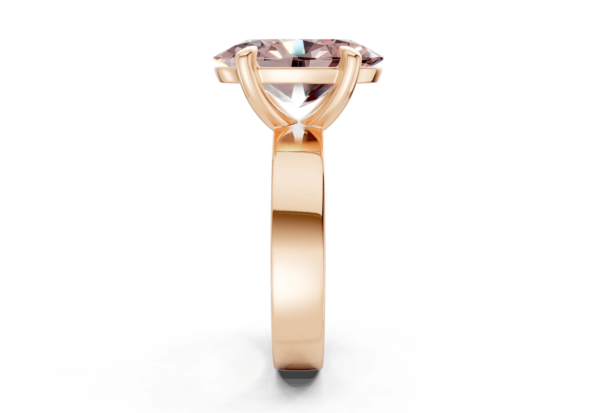 Cascade Pink Diamond Solitaire Oval Cut 4mm Engagement Ring - Image 6