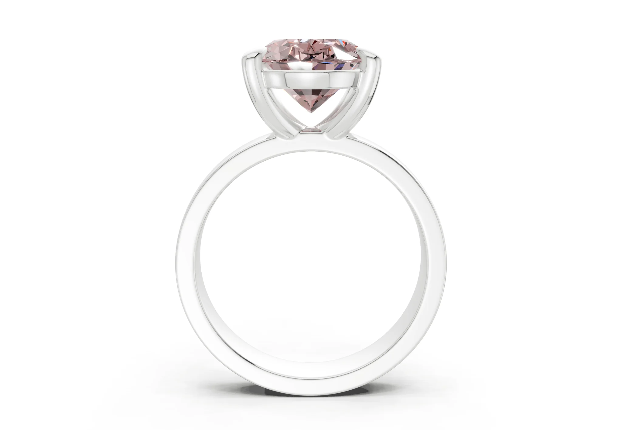 Cascade Pink Diamond Solitaire Oval Cut 4mm Engagement Ring - Image 8