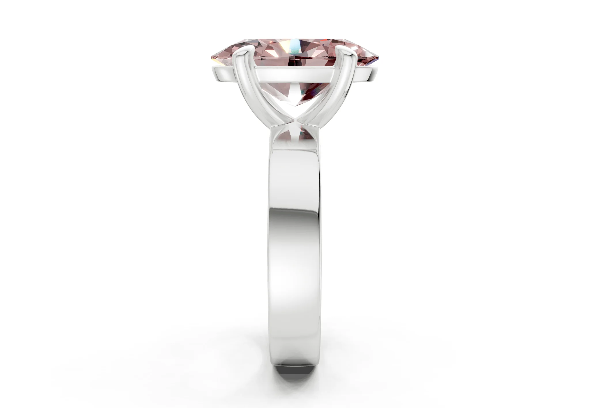 Cascade Pink Diamond Solitaire Oval Cut 4mm Engagement Ring - Image 9